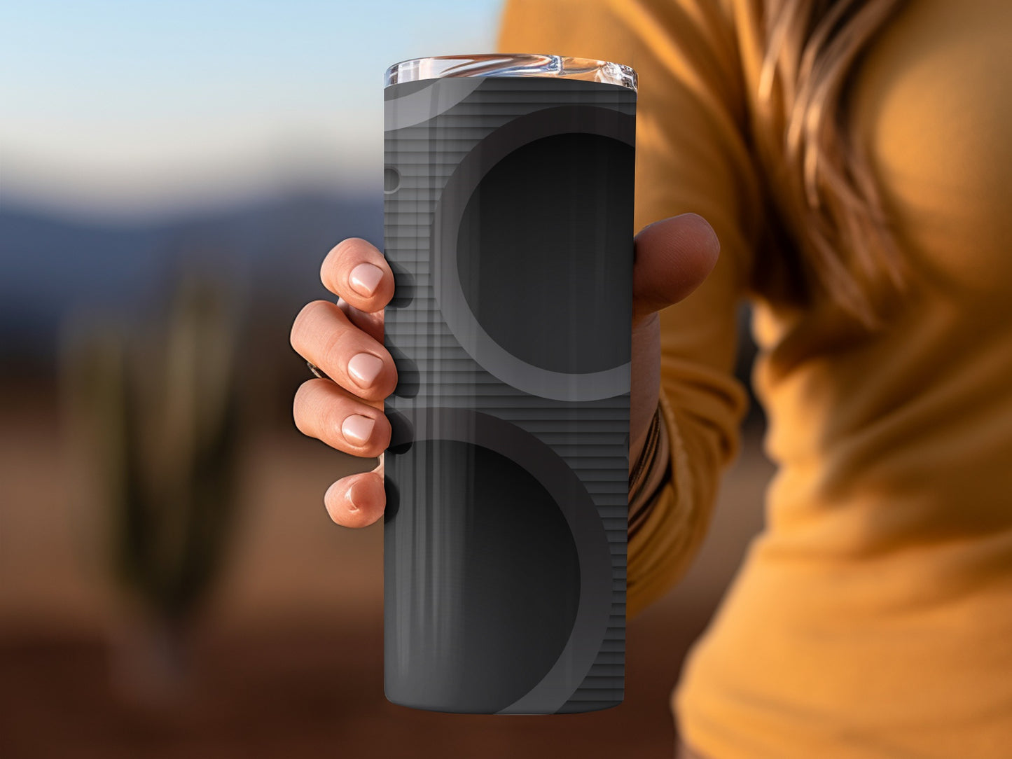 Black Circles Geometric Line Pattern Style Design Tumblers