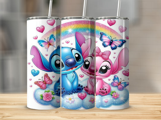 Adorable Blue and Pink Characters with Butterflies Product