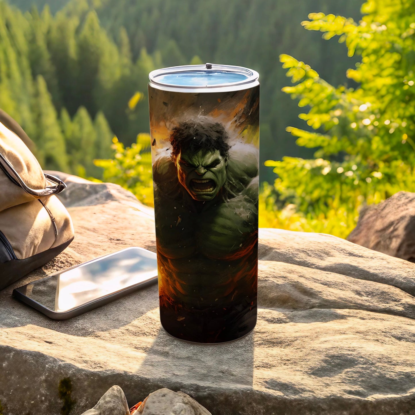 Hulk Themed Travel Tumbler with Metal Lid Flask Cup