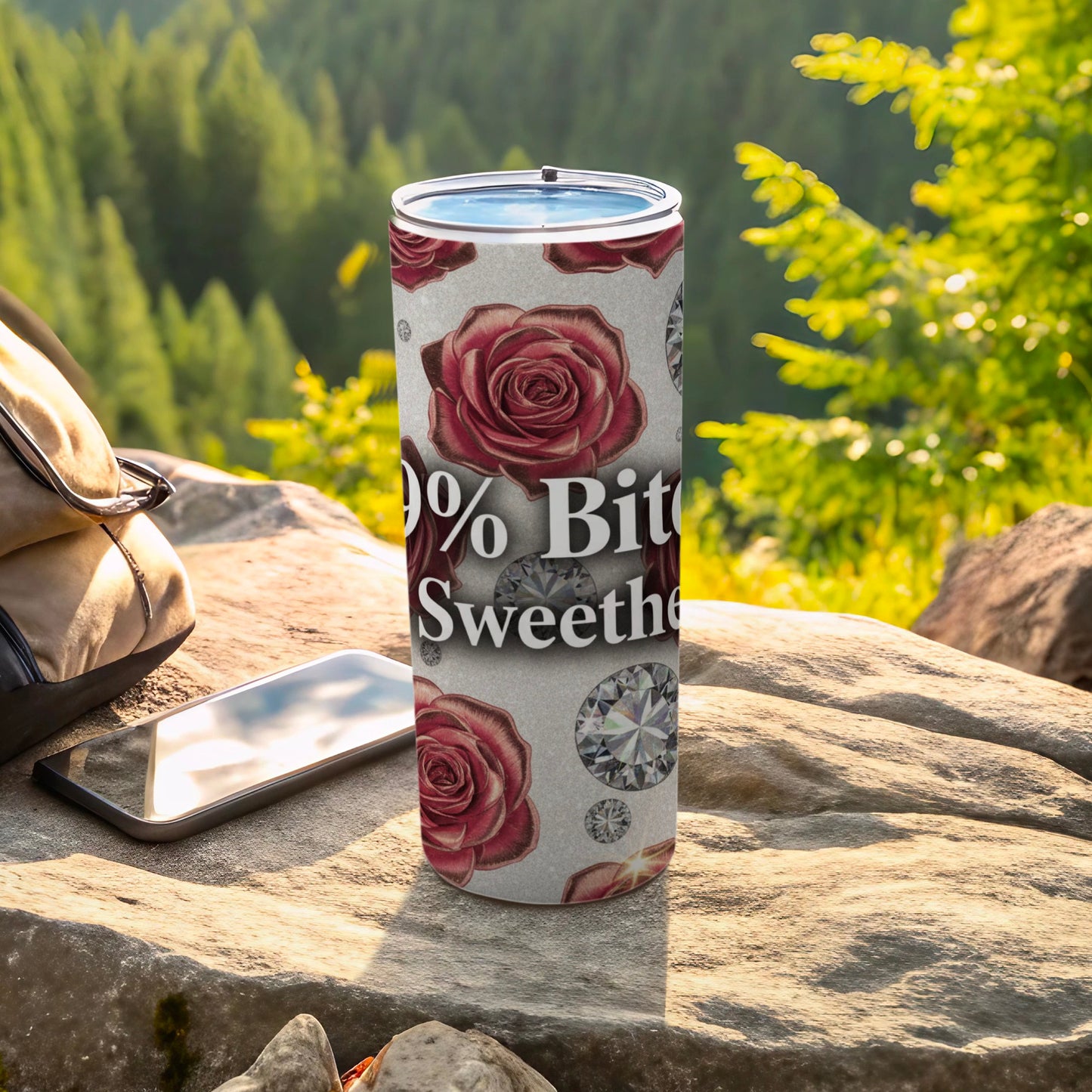 100% Bitch 100% Sweetheart Rose Travel Tumbler