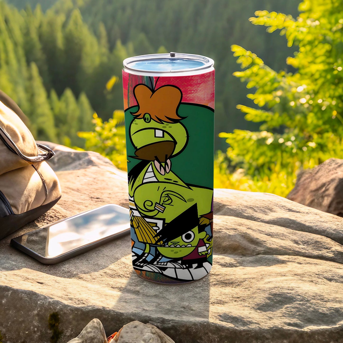 Colorful Cartoon Character Design Tumbler for Outdoor Adventures