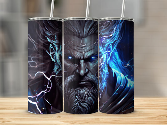 Lightning Zeus Art Design Stainless Steel Tumbler