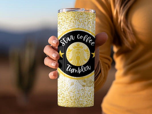 Star Coffee Tumbler with Glitter Finish for Daily Use