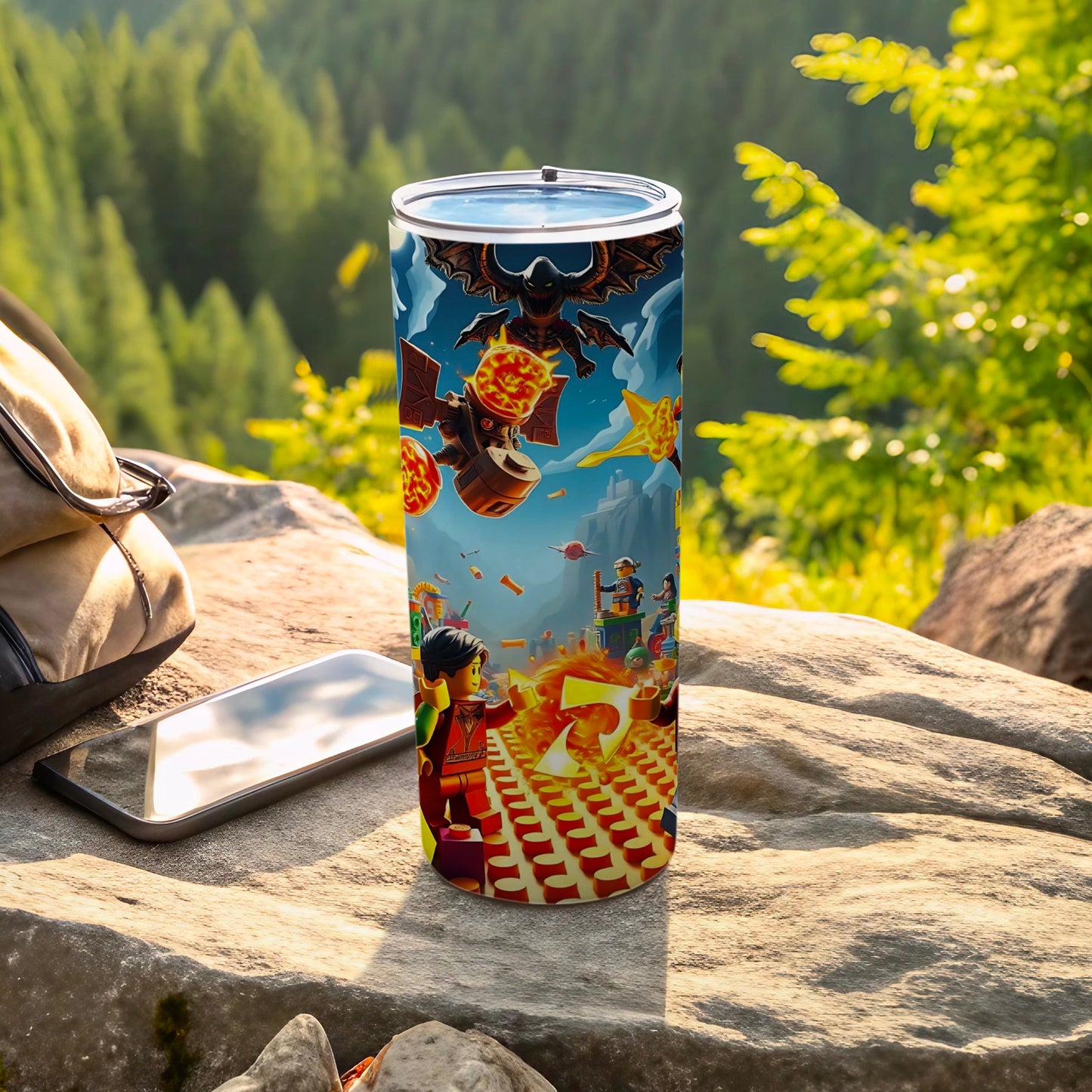 Colorful Adventure Themed Insulated Tumbler Cup