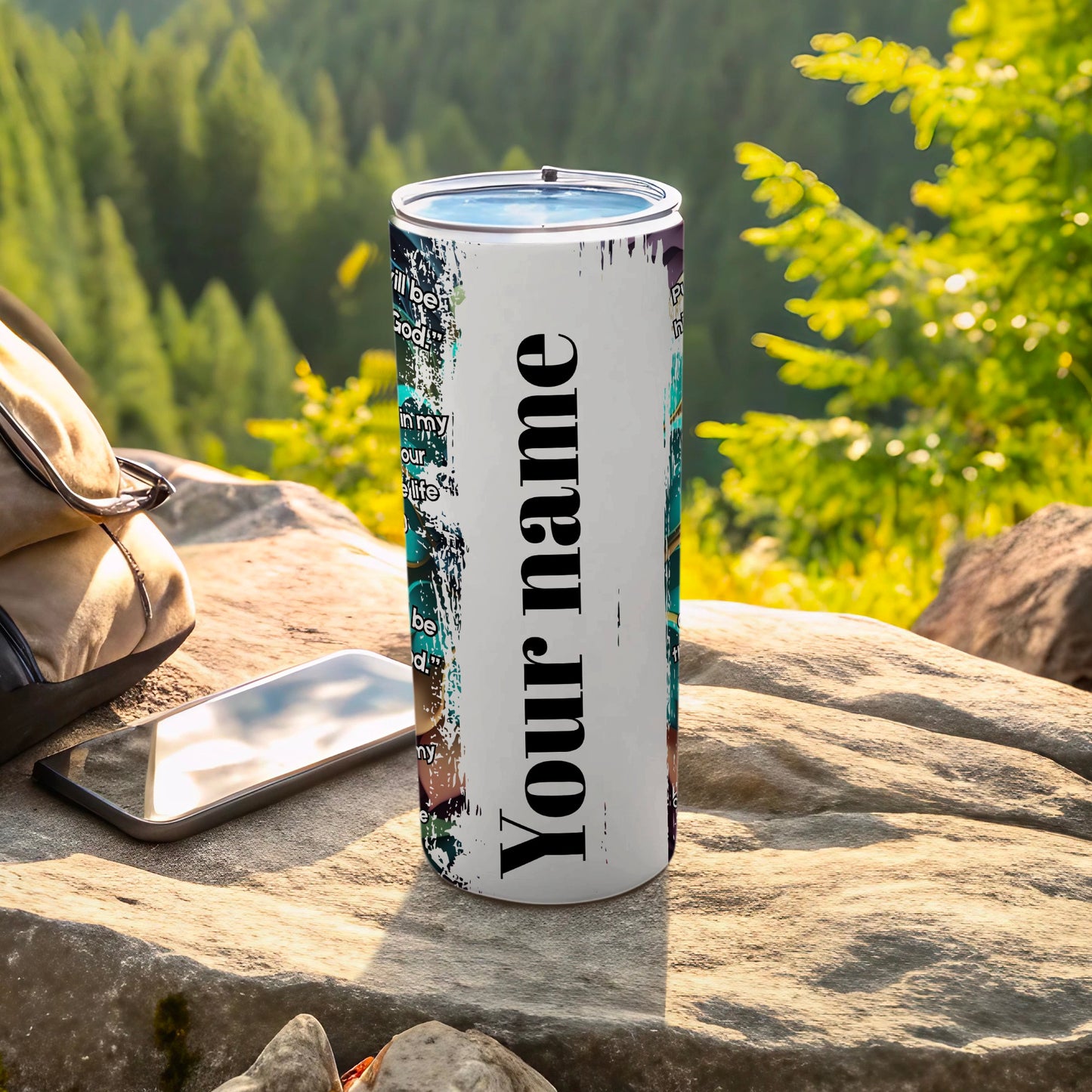 Personalized Text Travel Tumbler for Outdoor Adventures