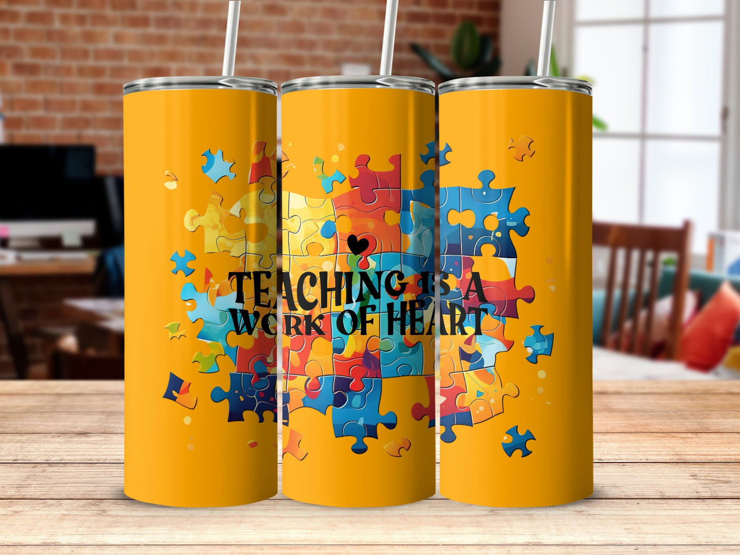 Teaching is a Work of Heart Colorful Tumbler Product