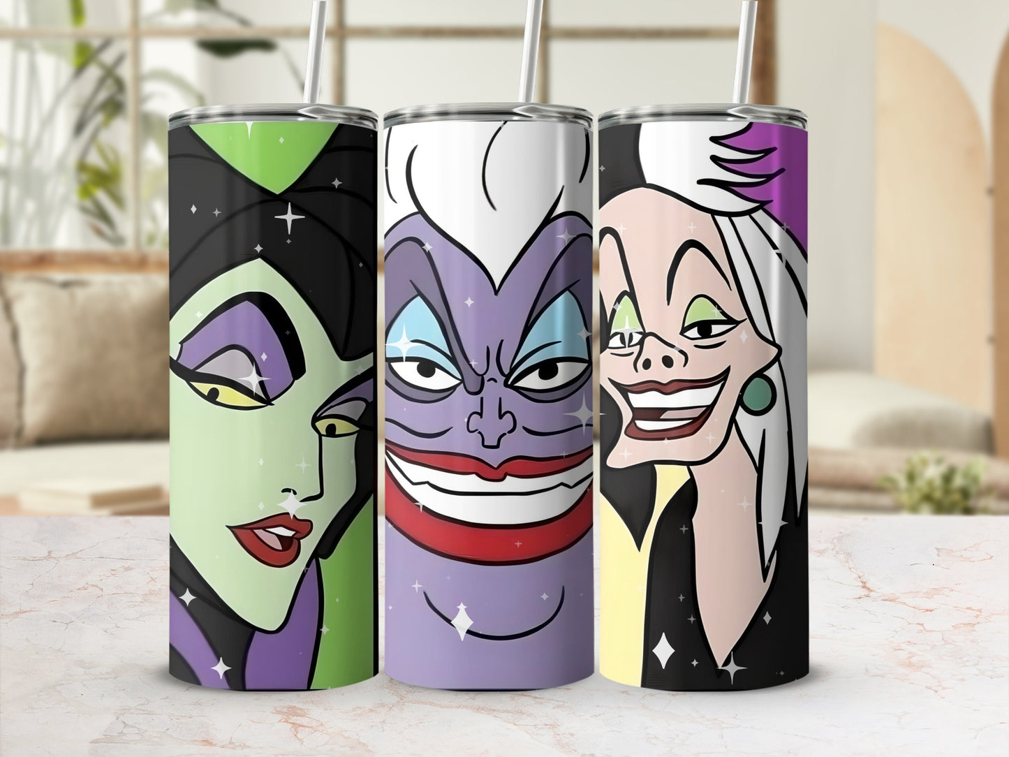 Characters Inspired Tumbler Set with Straw Tumbler Set