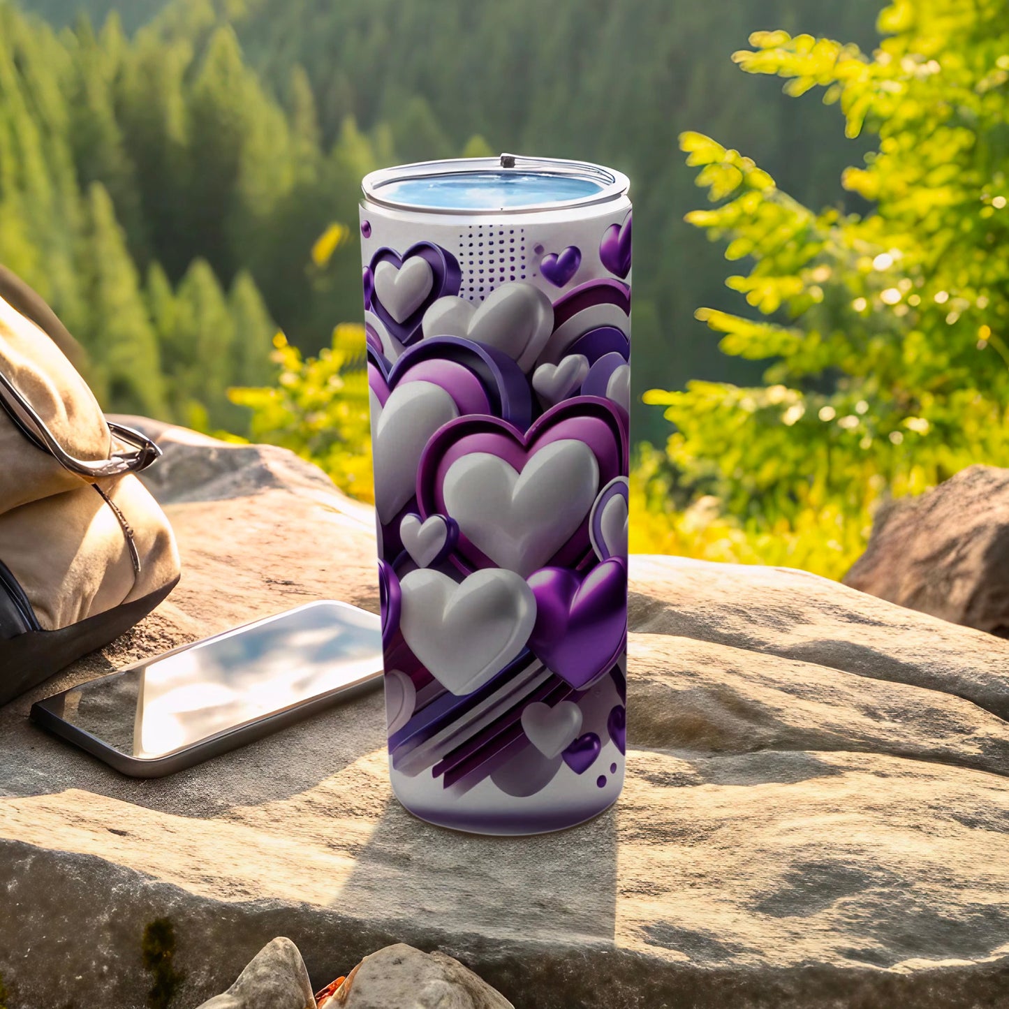 Purple White Layered Hearts Tumbler product type