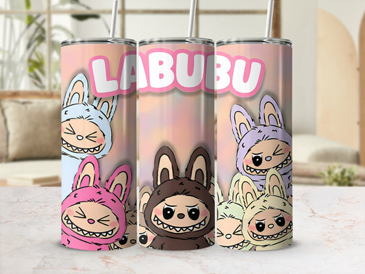 Cute Cartoon Bunny Characters Steel Drink Tumbler