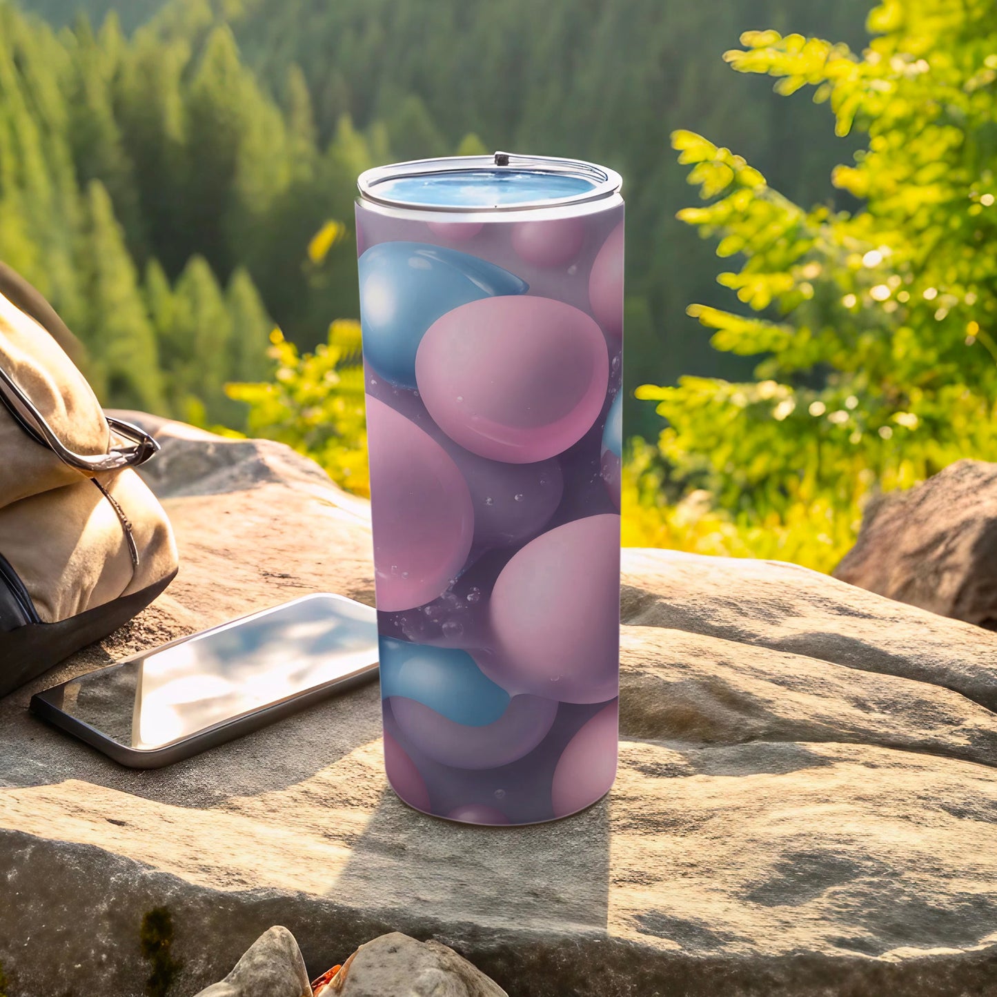 Pink Blue Spheres Bubble Design Tumbler product type