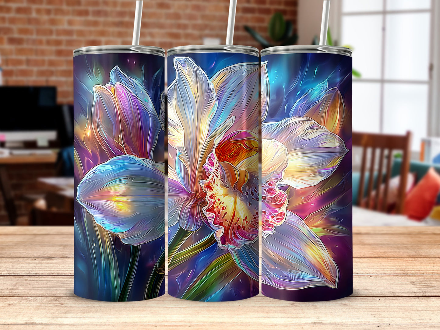 Vibrant Floral Artwork Tumbler with Stunning Colors