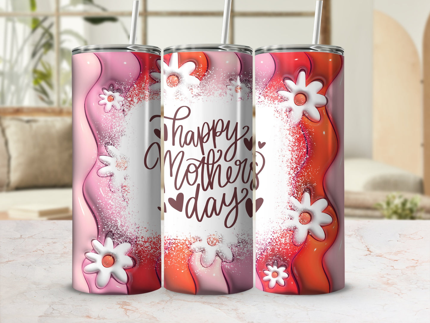 Happy Mother's Day Flowers Design Tumbler