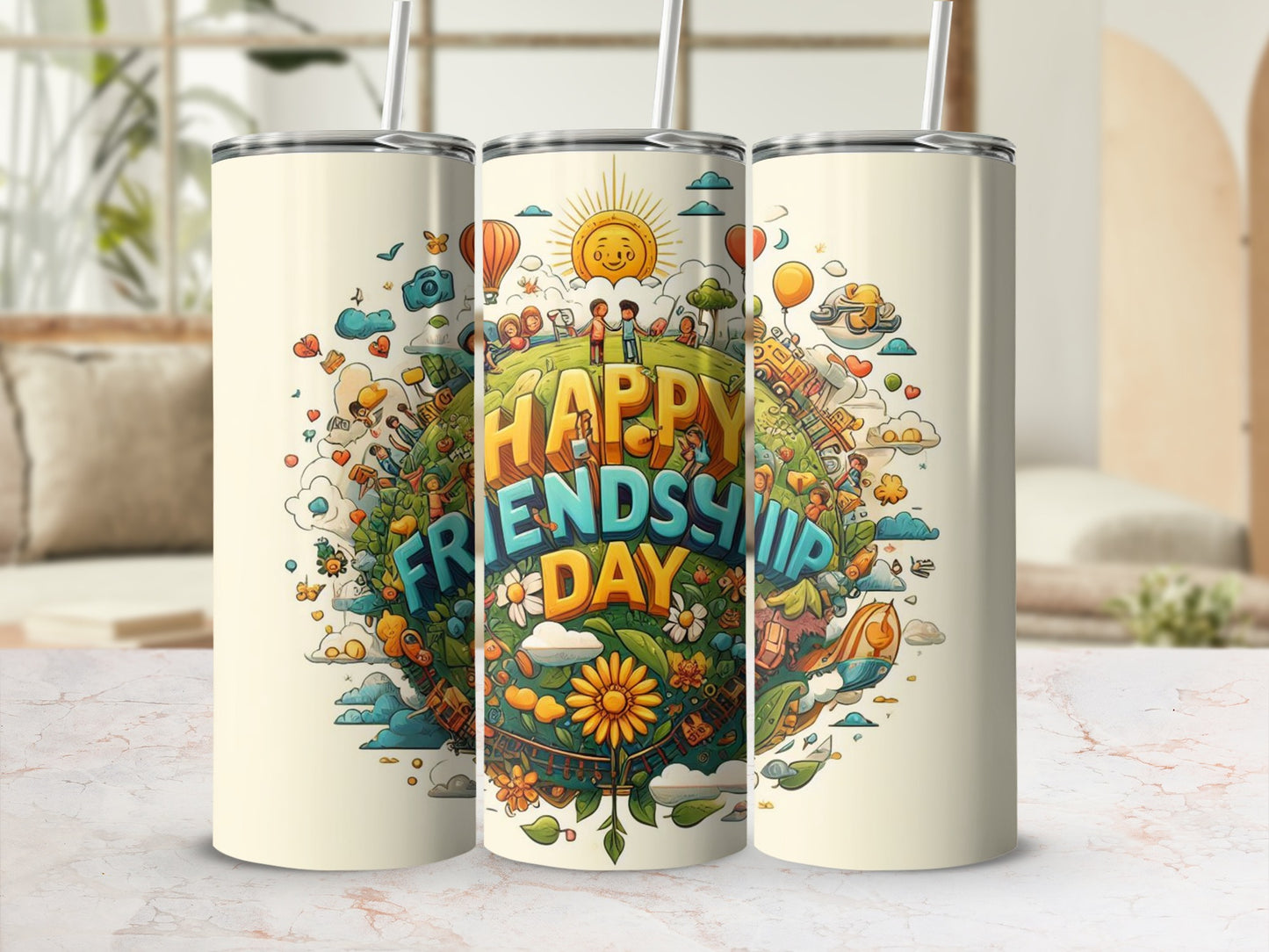 Happy Friendship Day Colorful Tumbler Drinkware