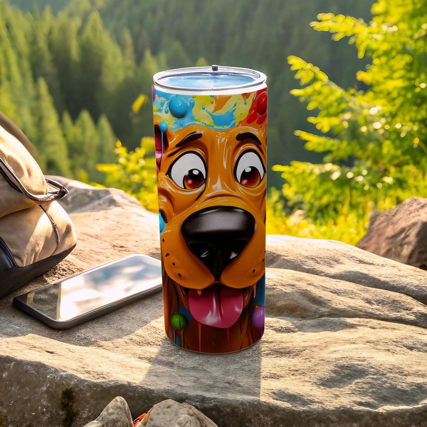 Colorful Dog Face Design Insulated Tumbler Product
