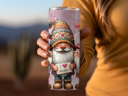 Adorable I Love Mother Gnome Tumbler for Gifting