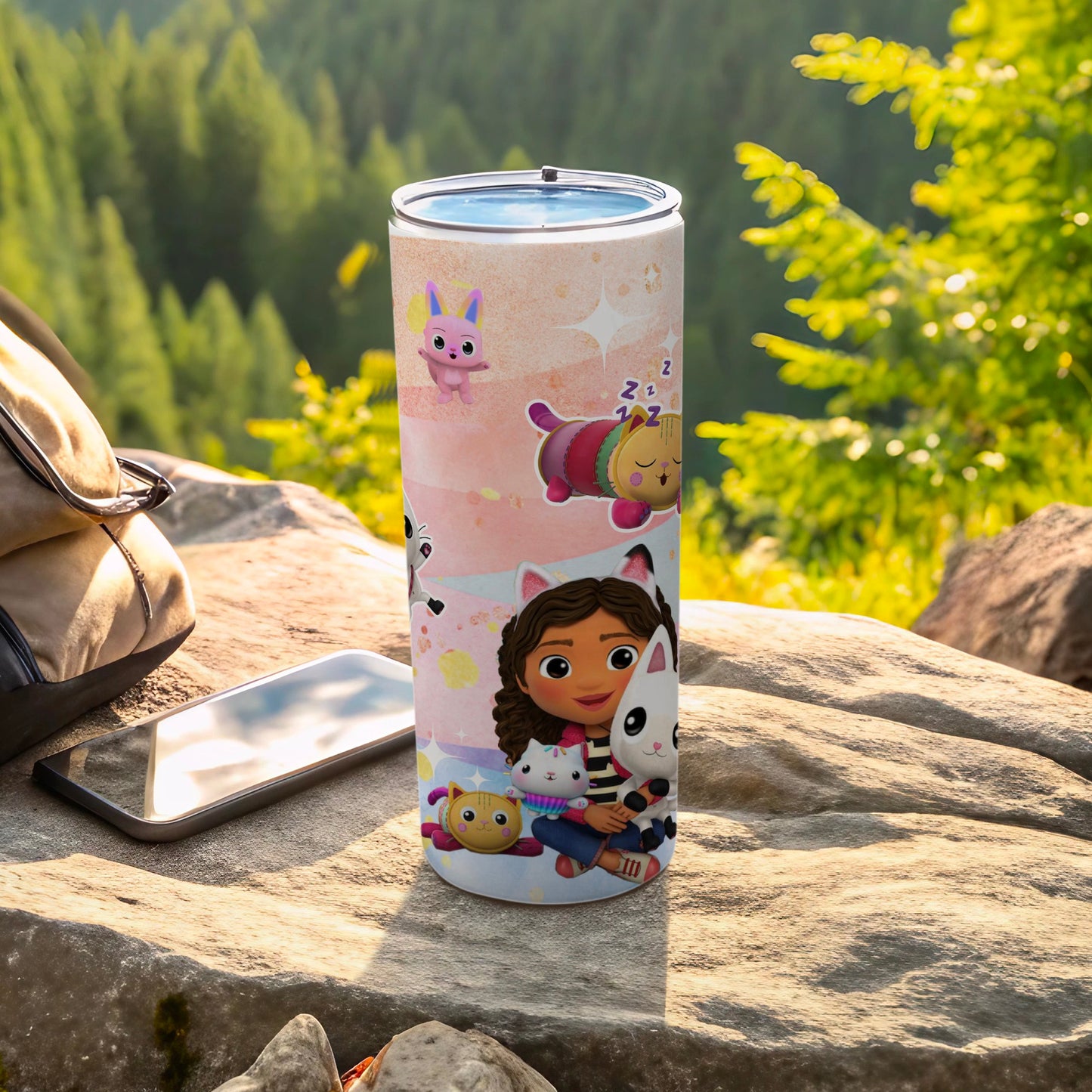 Vibrant Character Design Tumbler for Outdoor Adventures