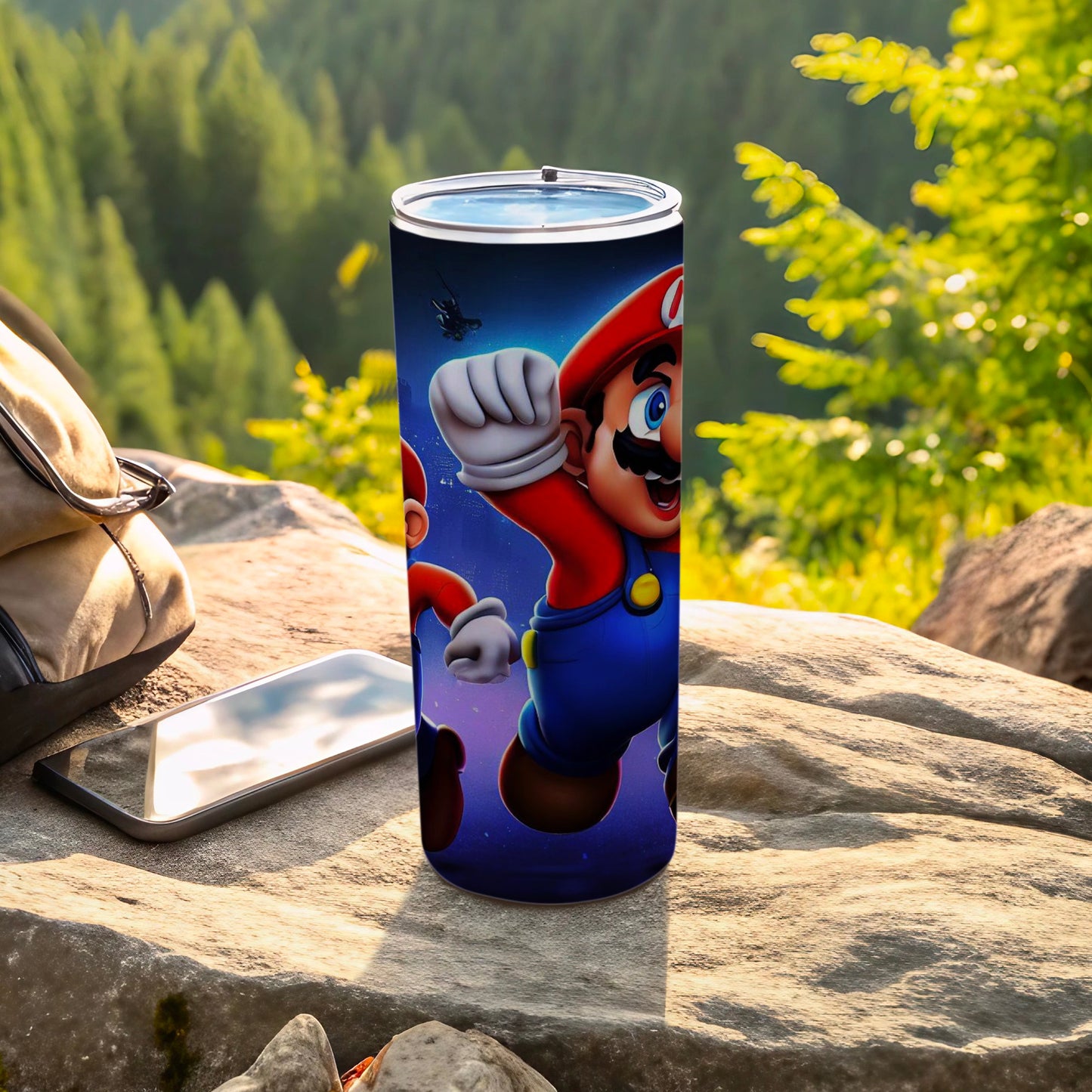 Adventure Inspired Tumbler with Jumping Character Design