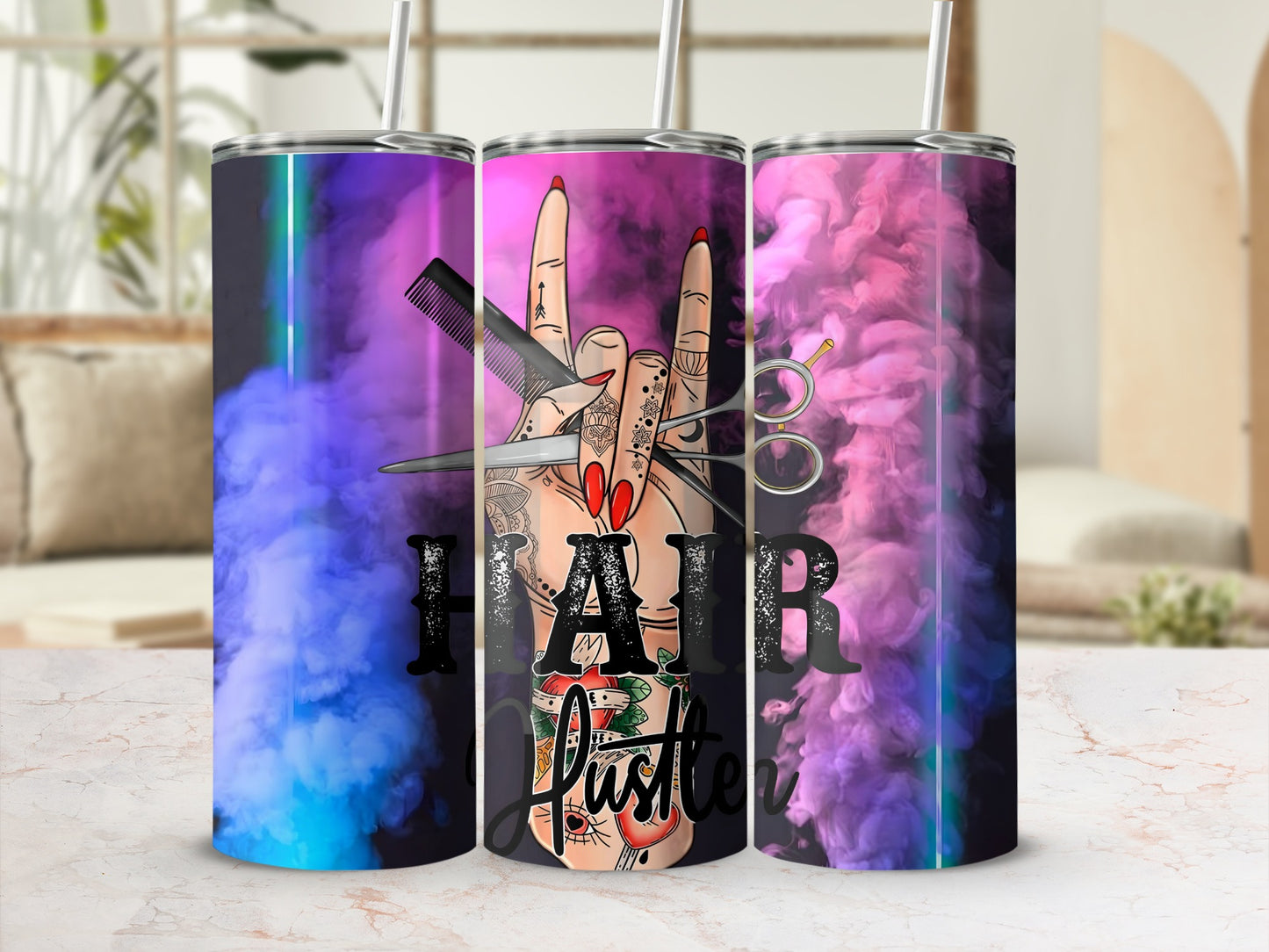 Colorful Hair Stylist Design Tumbler for Professionals