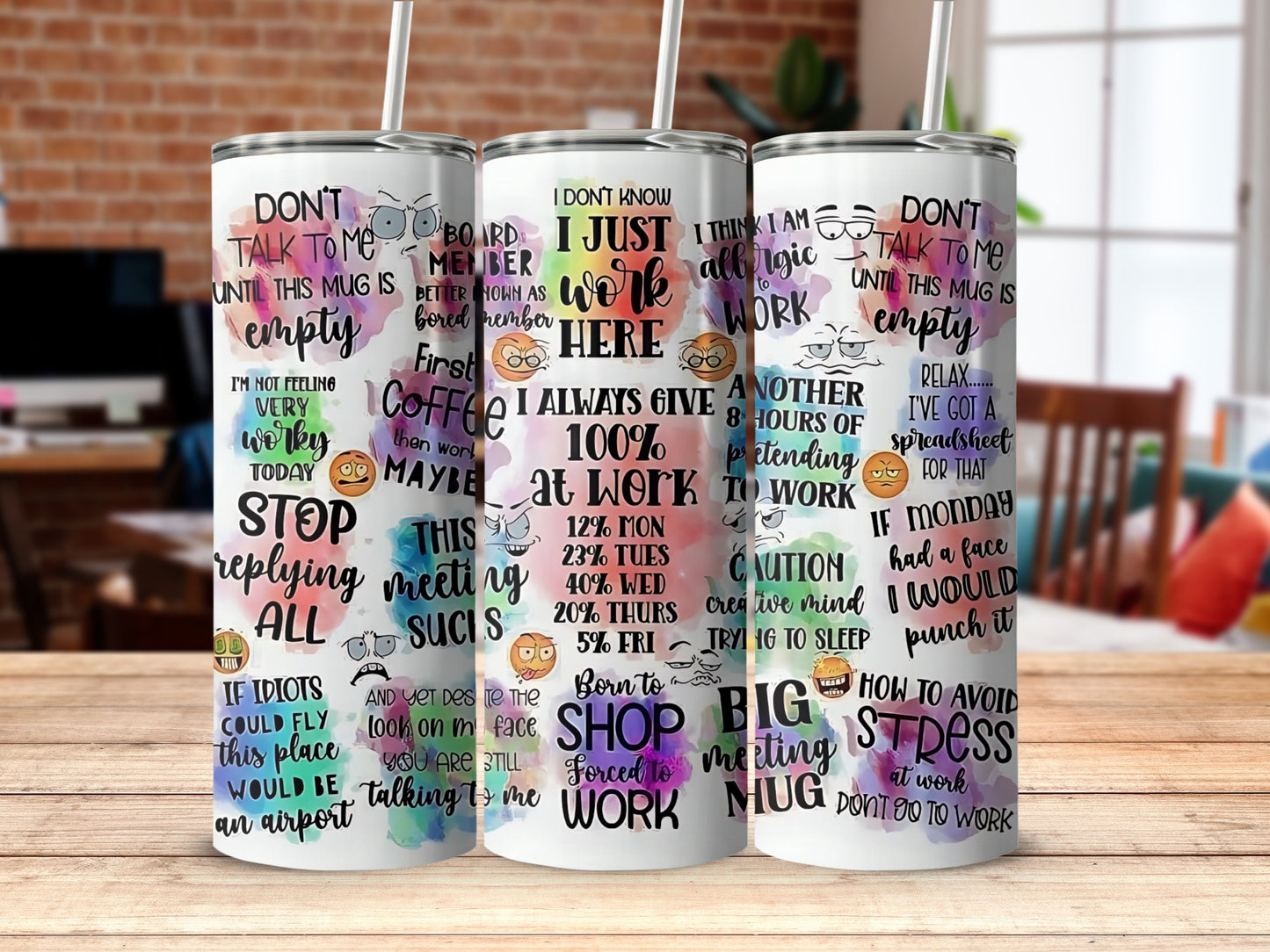 Inspirational Office Quotes Stainless Steel Tumbler
