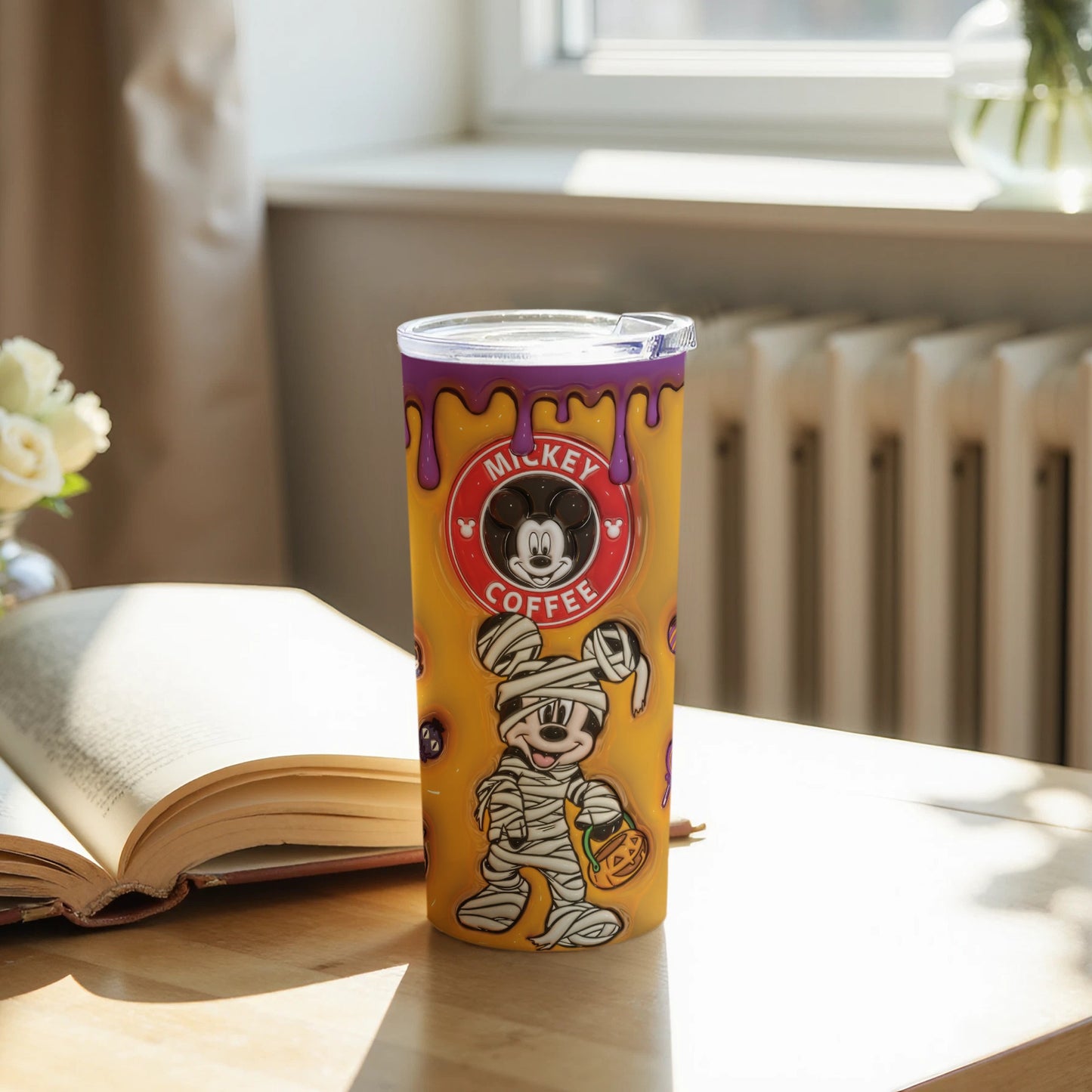 Mickey Coffee Mummy Themed Insulated Tumbler Cup