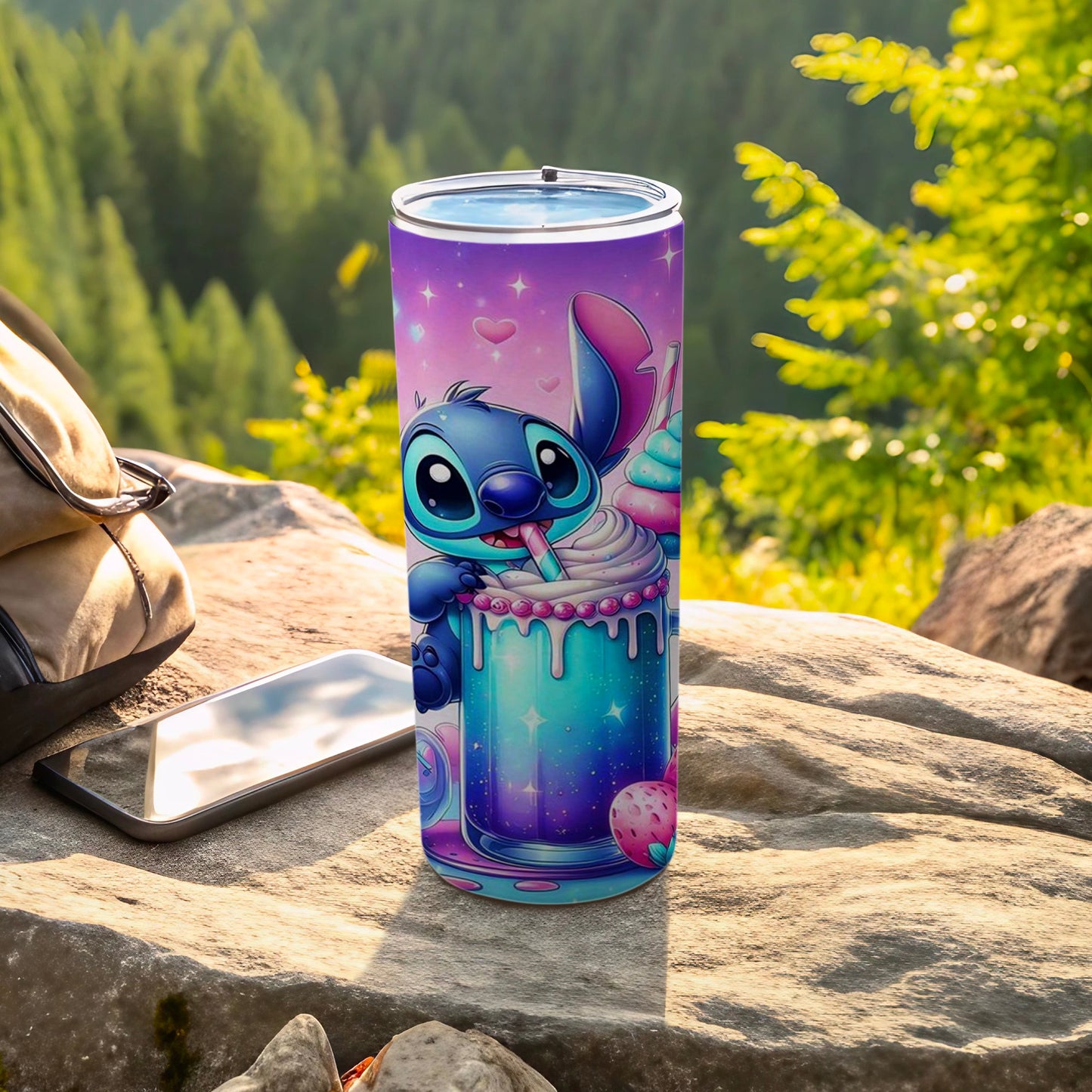 Cute Cartoon Character with Milkshake Tumbler Flask