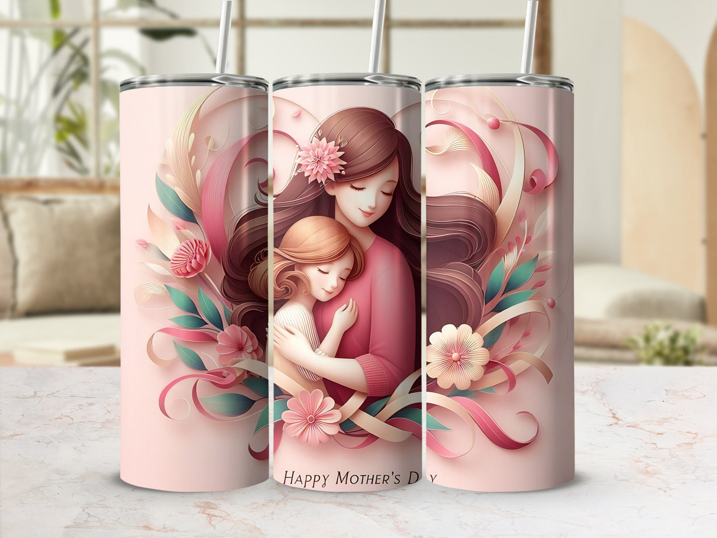 Happy Mother's Day Floral Design Tumbler Product