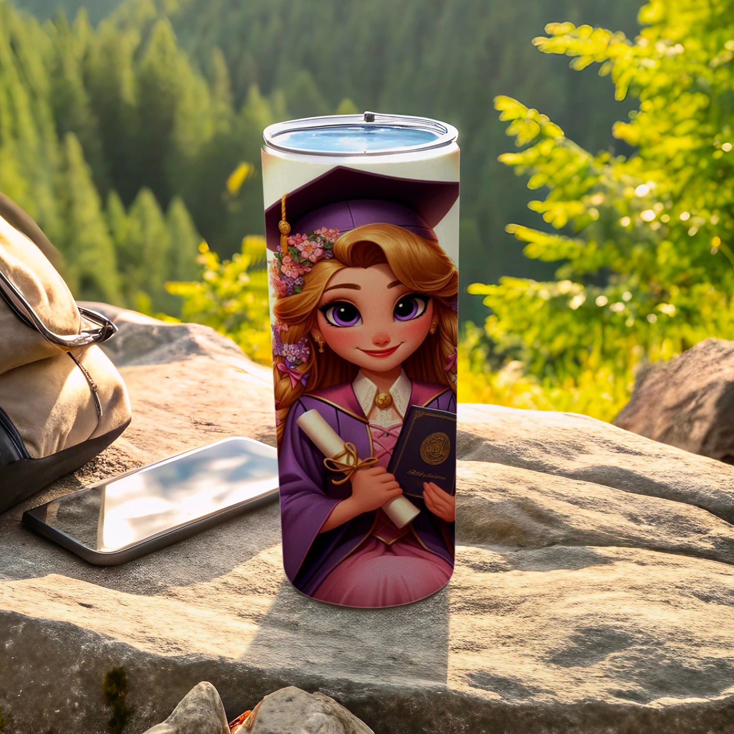 Graduation Theme Tall Drinkware with Animated Character