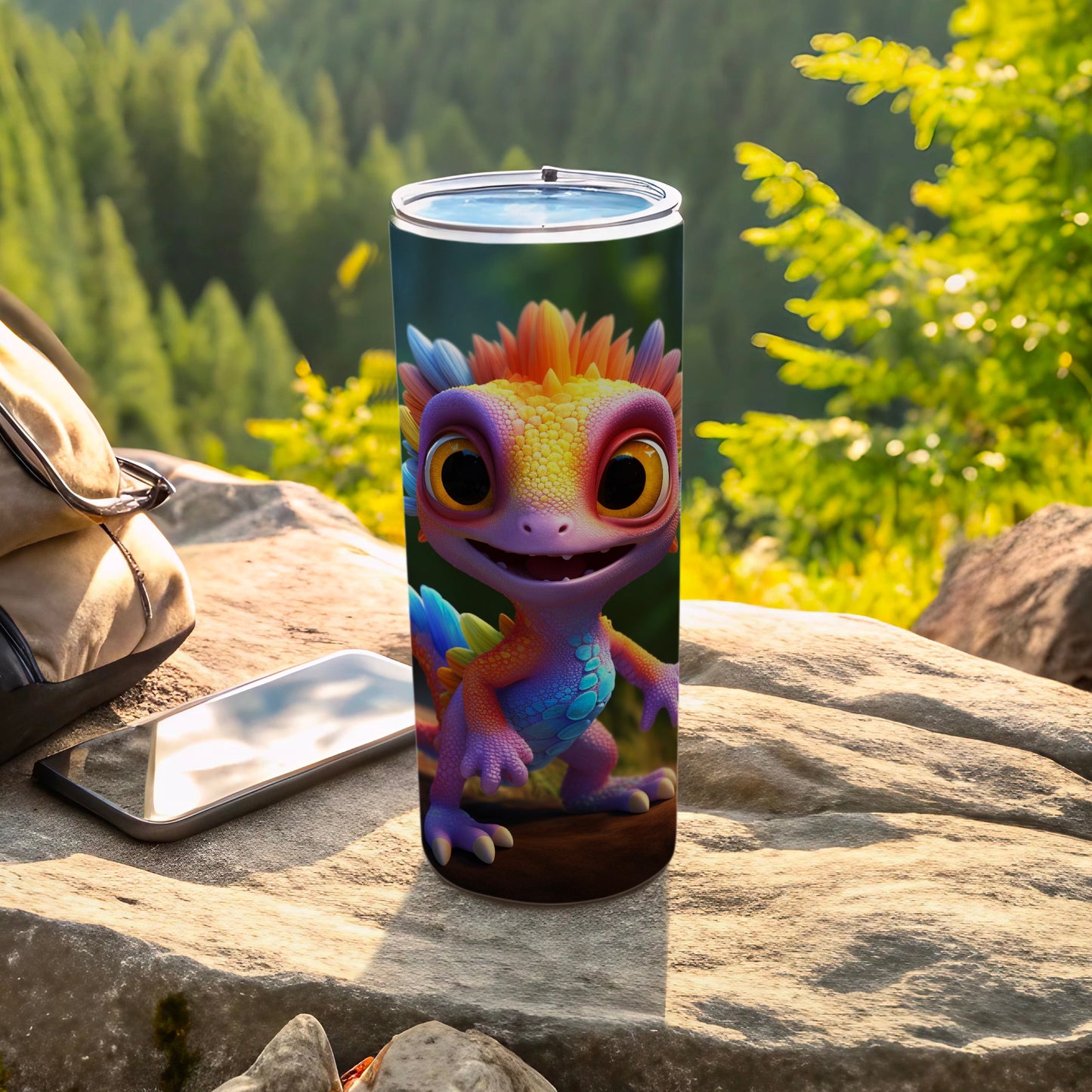 Adorable Colorful Cartoon Lizard Stainless Steel Tumbler