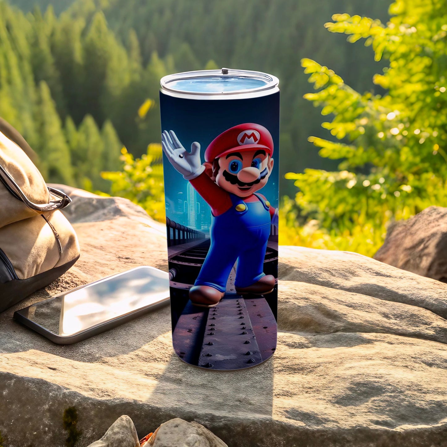 Super Mario with Outdoor Background Design Tumbler