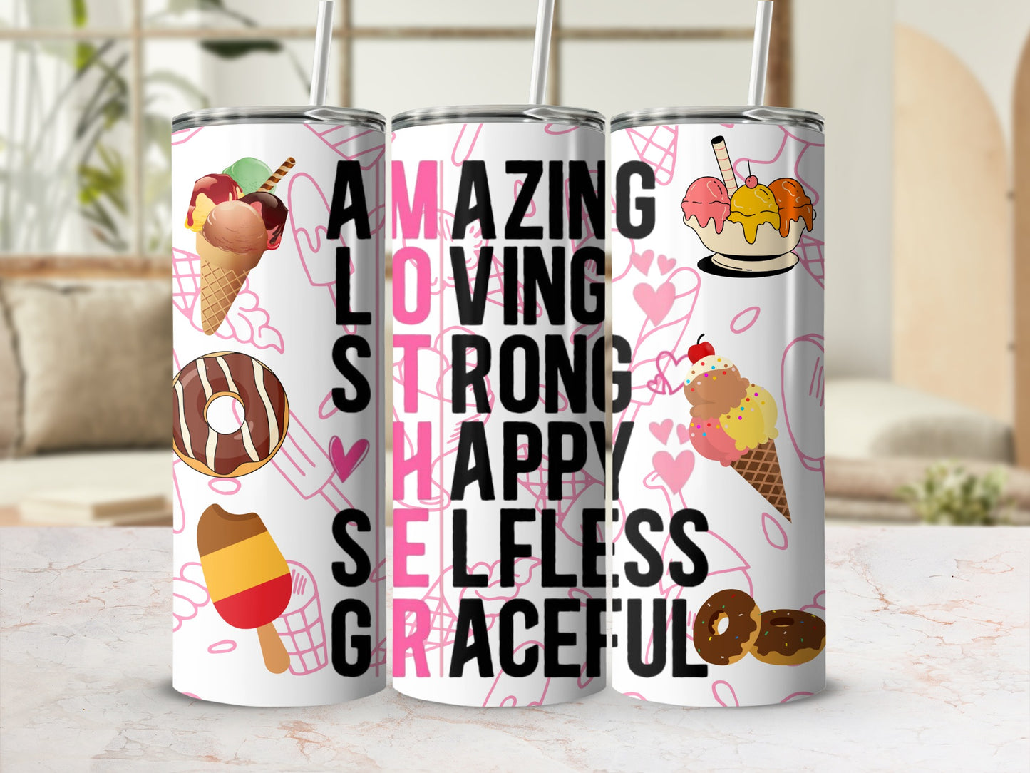 Amazing Mother Ice Cream and Donuts Tumbler Gift