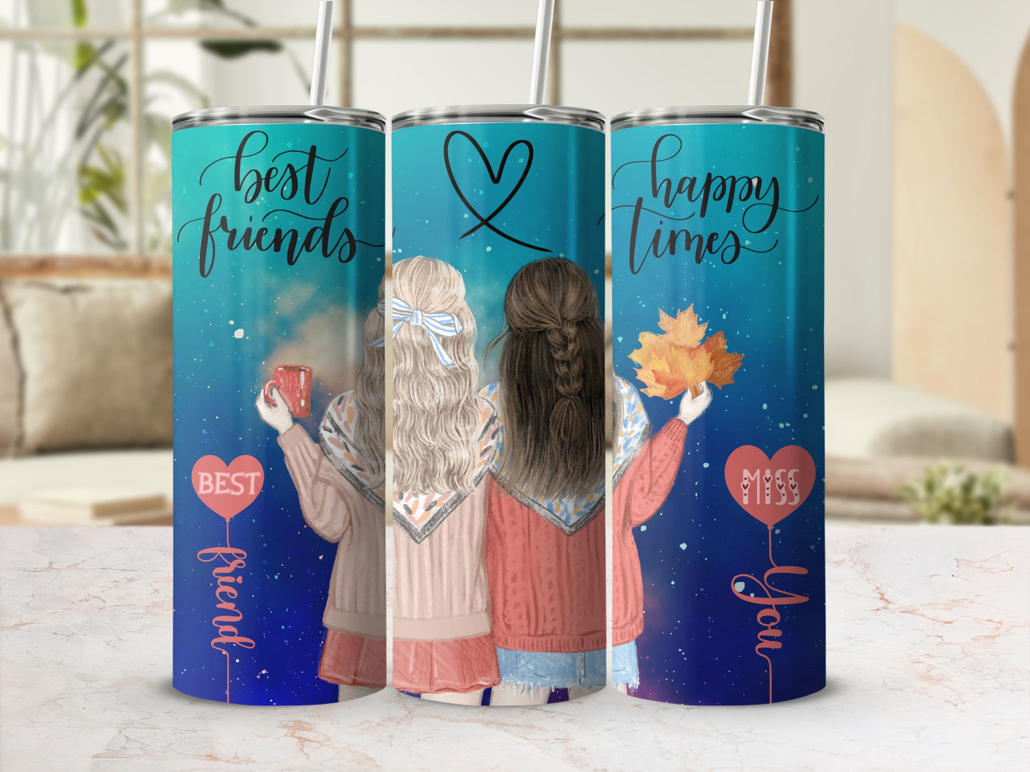 Personalized Best Friends Happy Times Tumbler