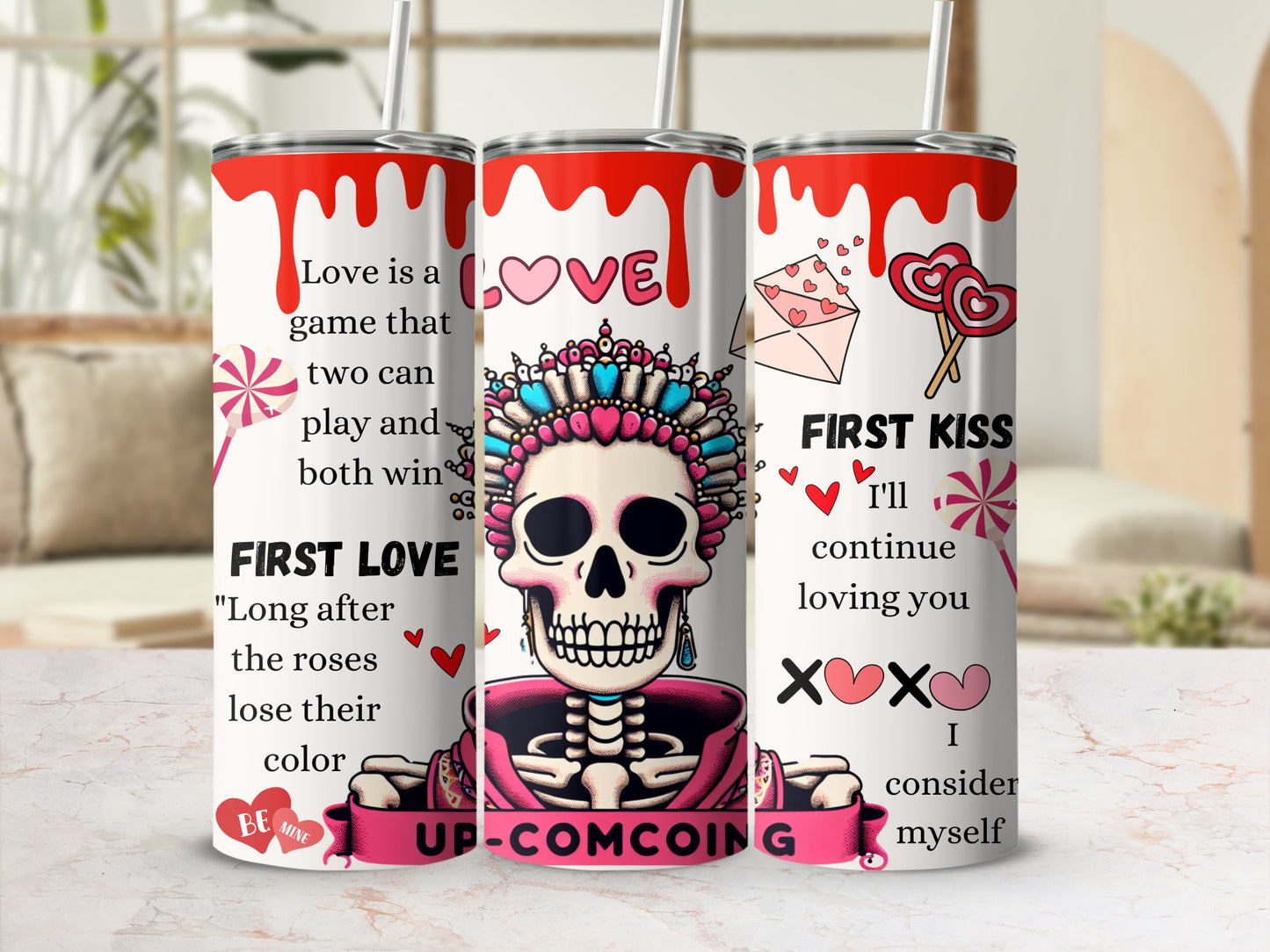 Love and First Kiss Up-comcoing Skeleton Beverage Holder