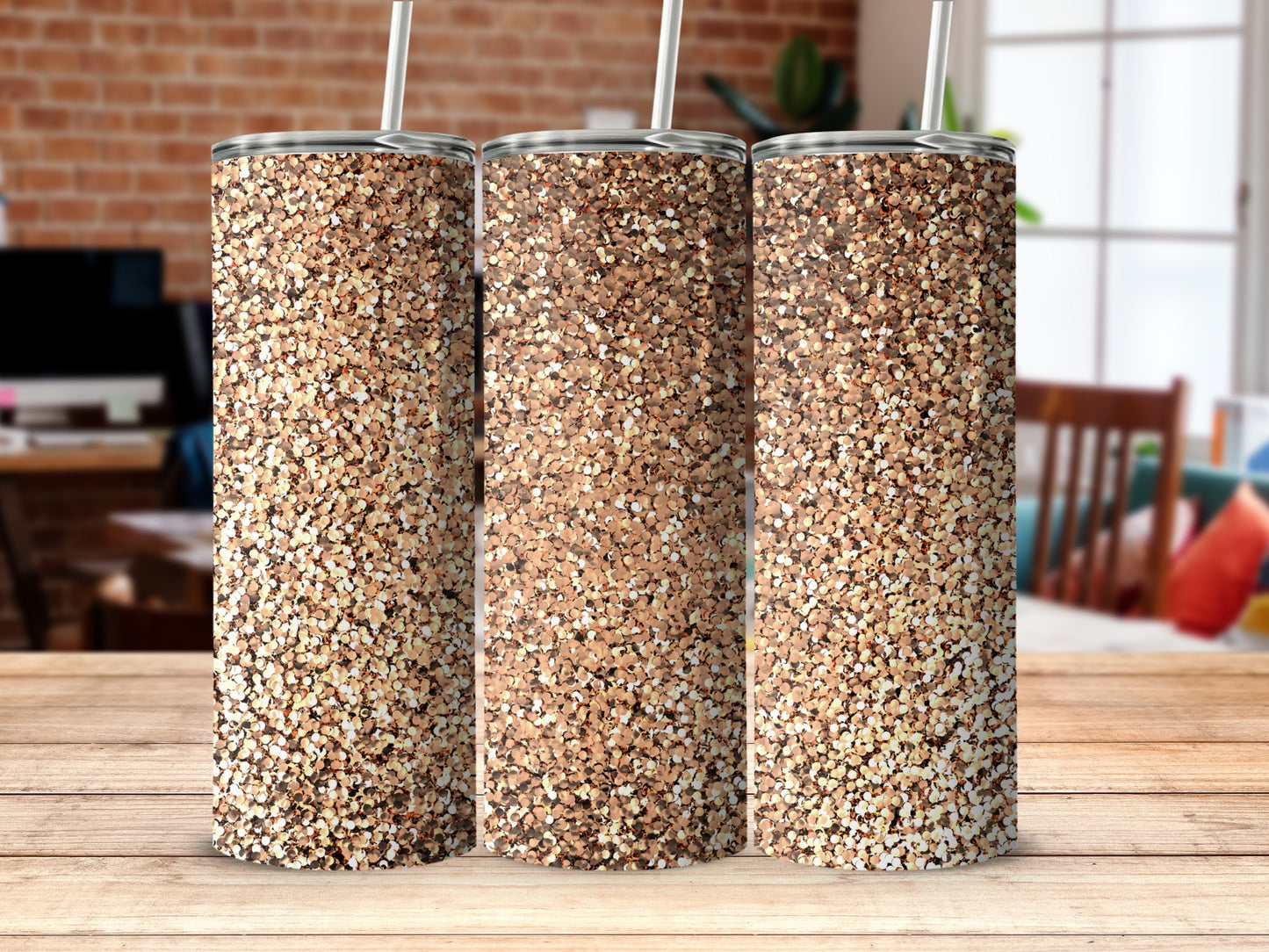 Sparkling Gold Sequin Tumbler Cup for Stylish Hydration