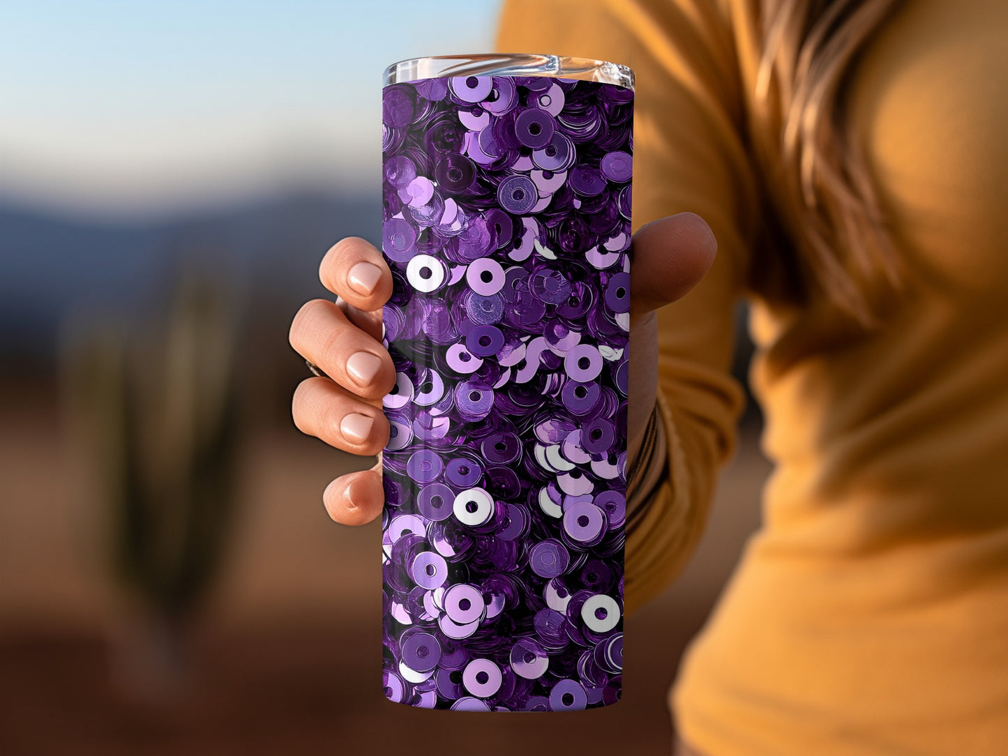 Purple Reflections On Sequins Pattern Design Tumblers