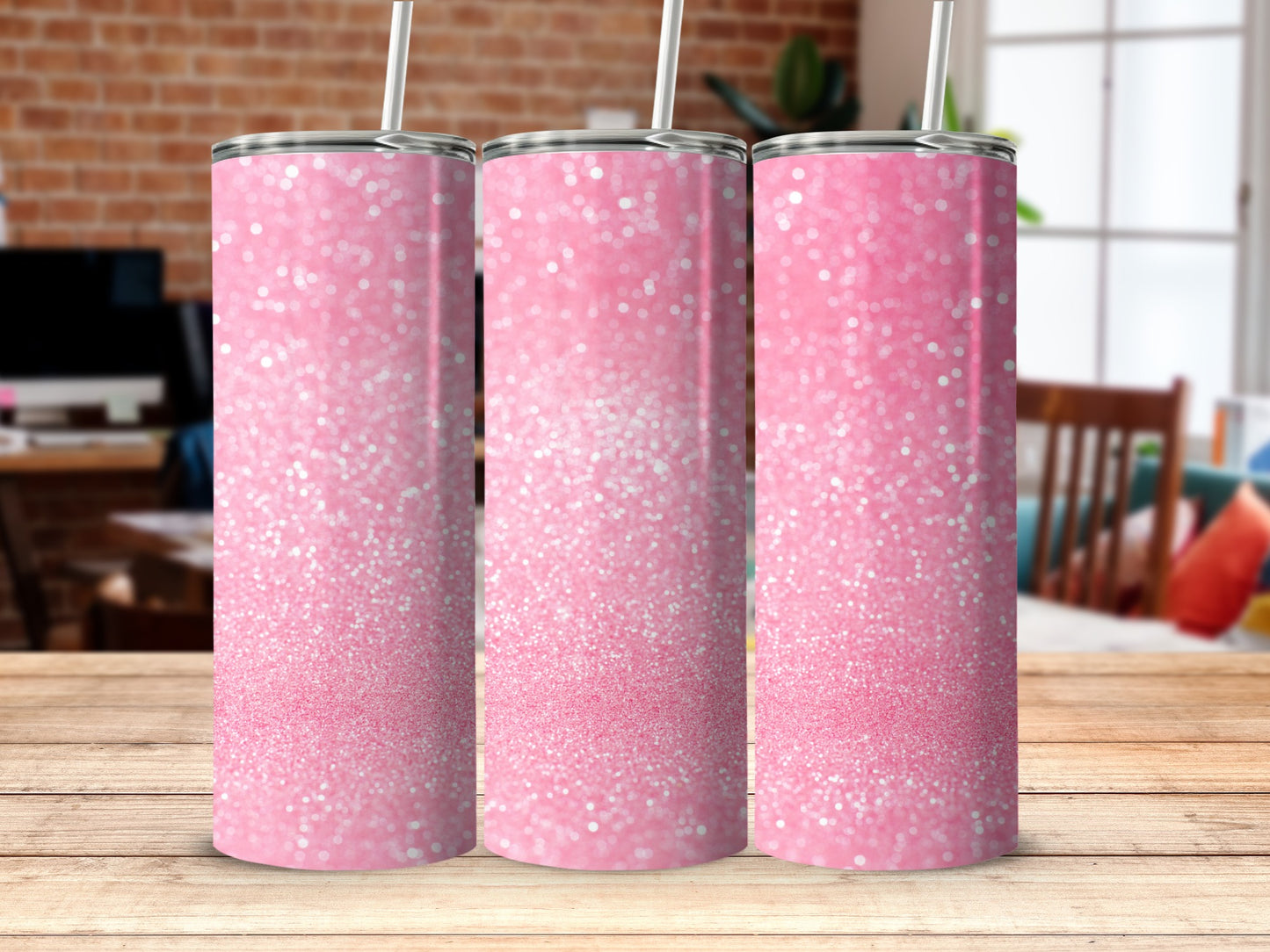 Sparkling Pink Glitter Insulated Tumbler for Daily Use
