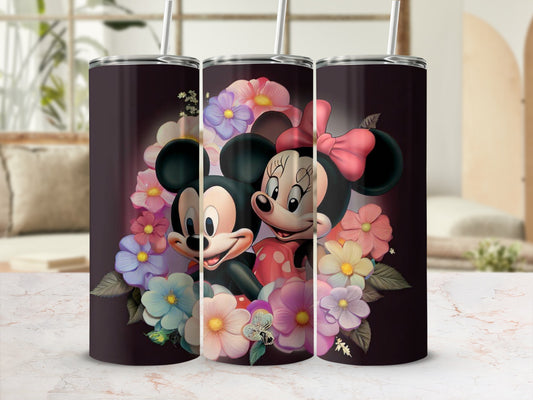 Disney Mickey and Minnie Mouse Floral Stainless Steel Tumbler