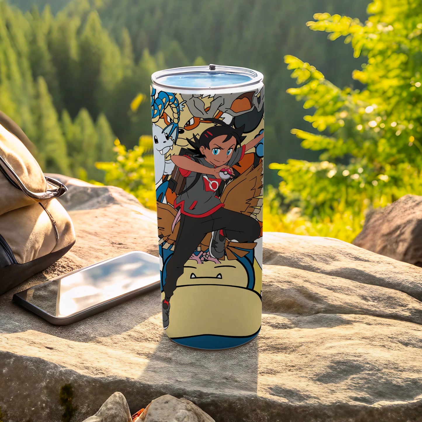 Vibrant Anime Character Scenic Design Tumbler