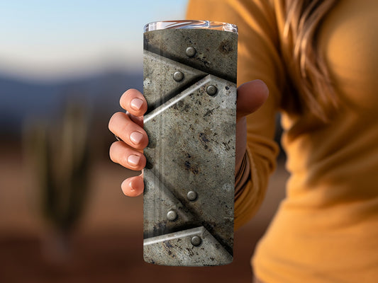 Metal Panels Rivets Grungy Pattern Decorative Tumblers