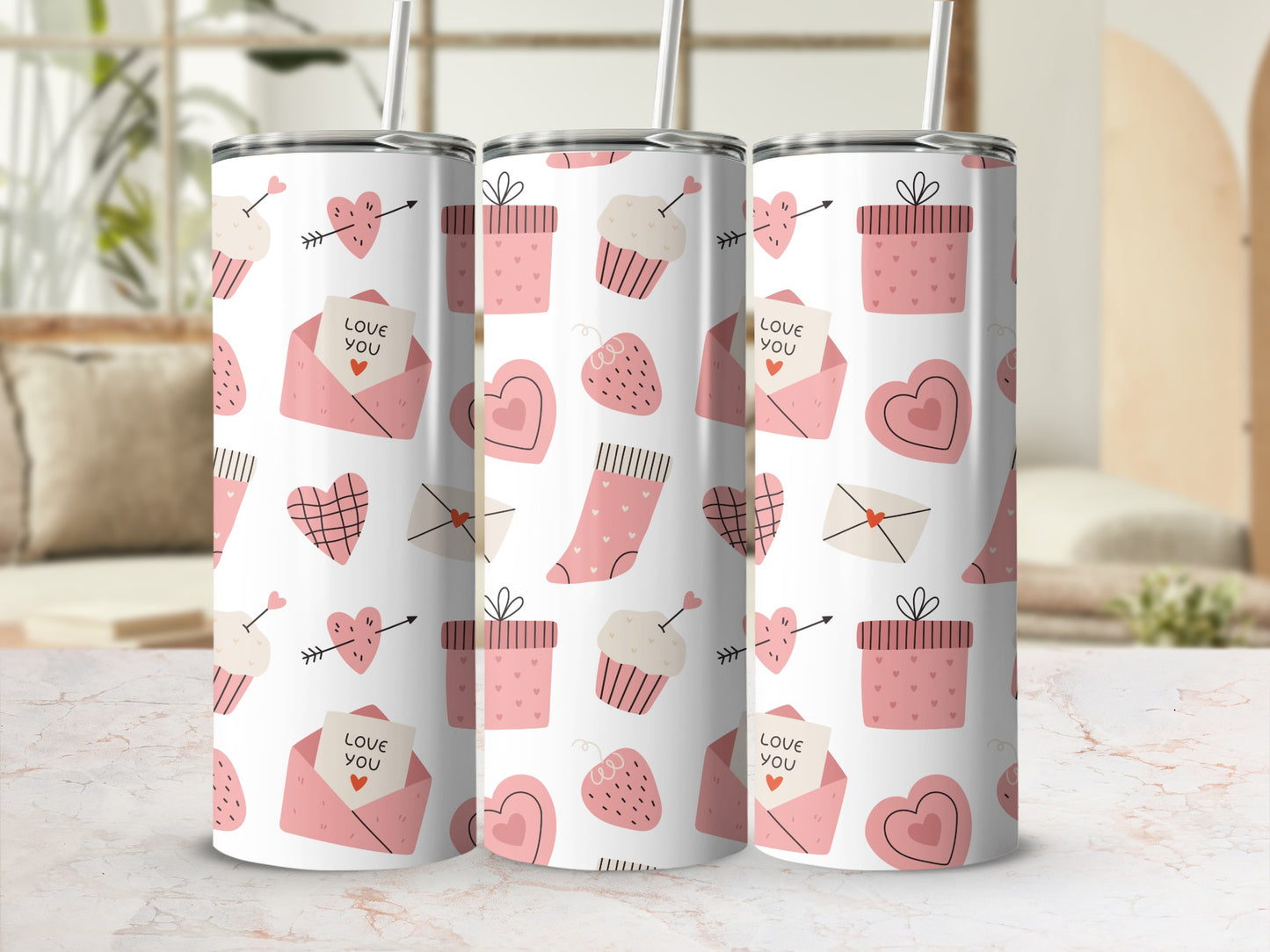 Valentine's Day Themed Drink Tumblers for Festive Use