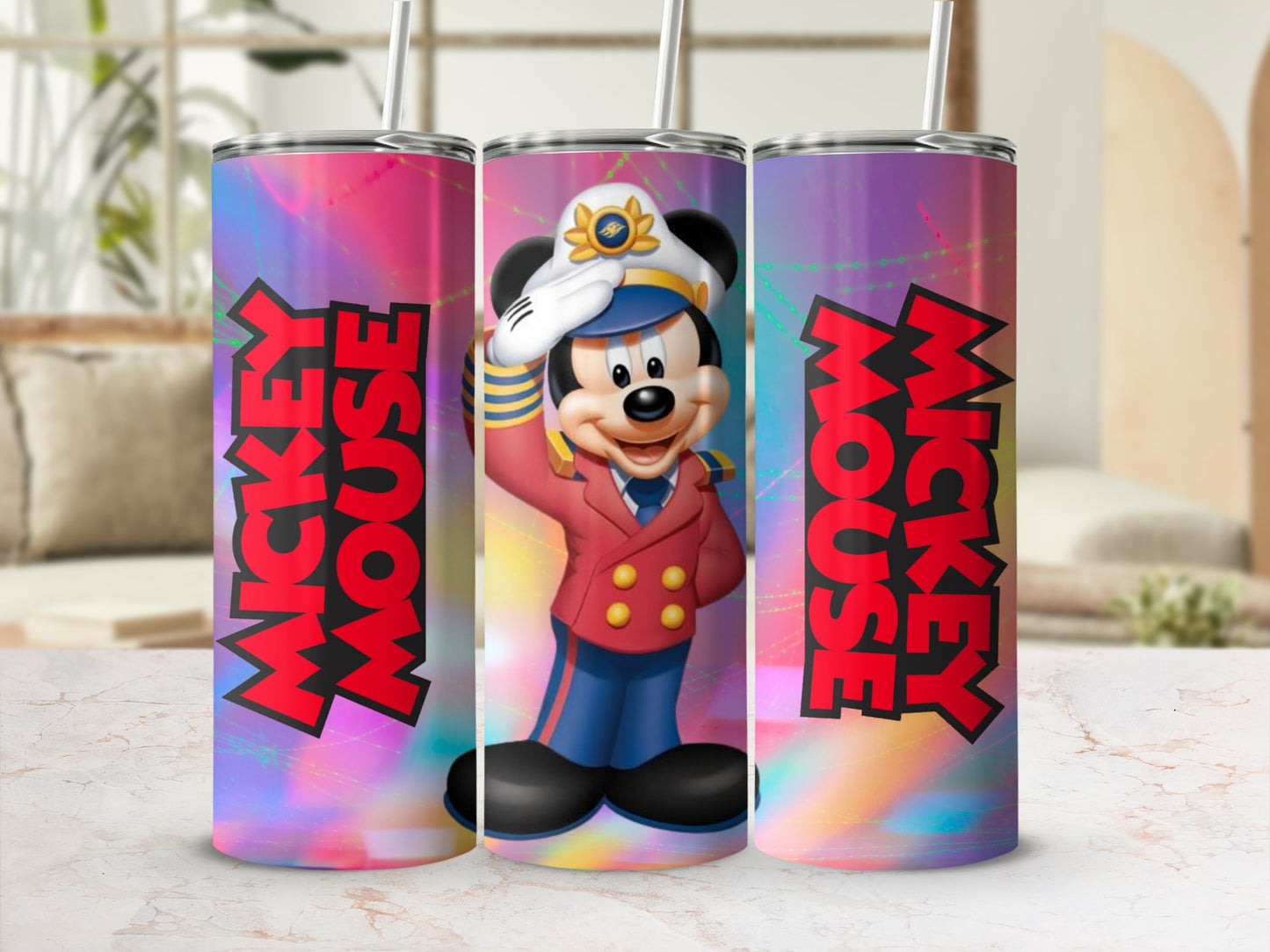 Vintage Captain Mickey Mouse Tumbler Cup Design