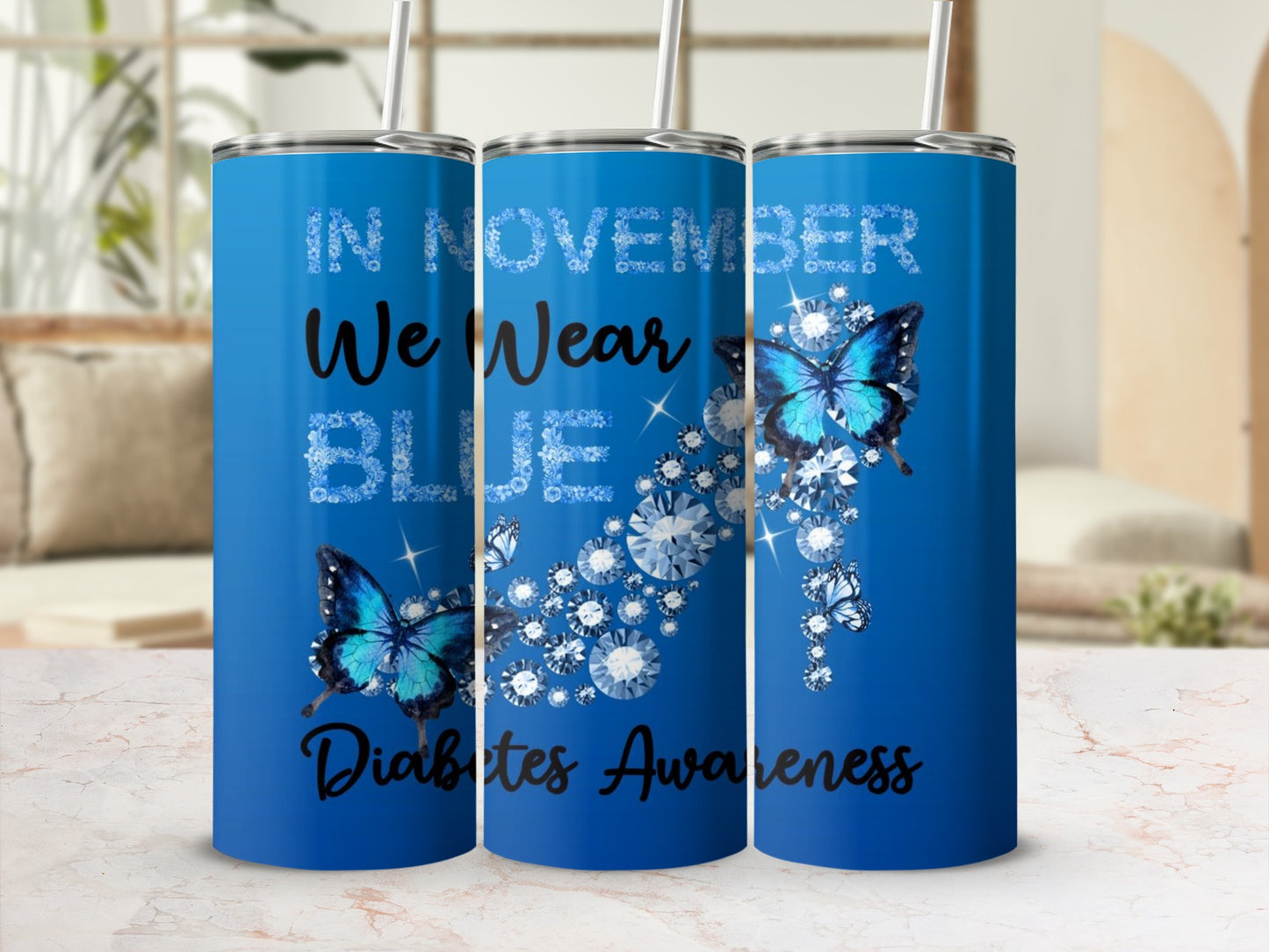 In November We Wear Blue Diabetes Awareness Tumbler