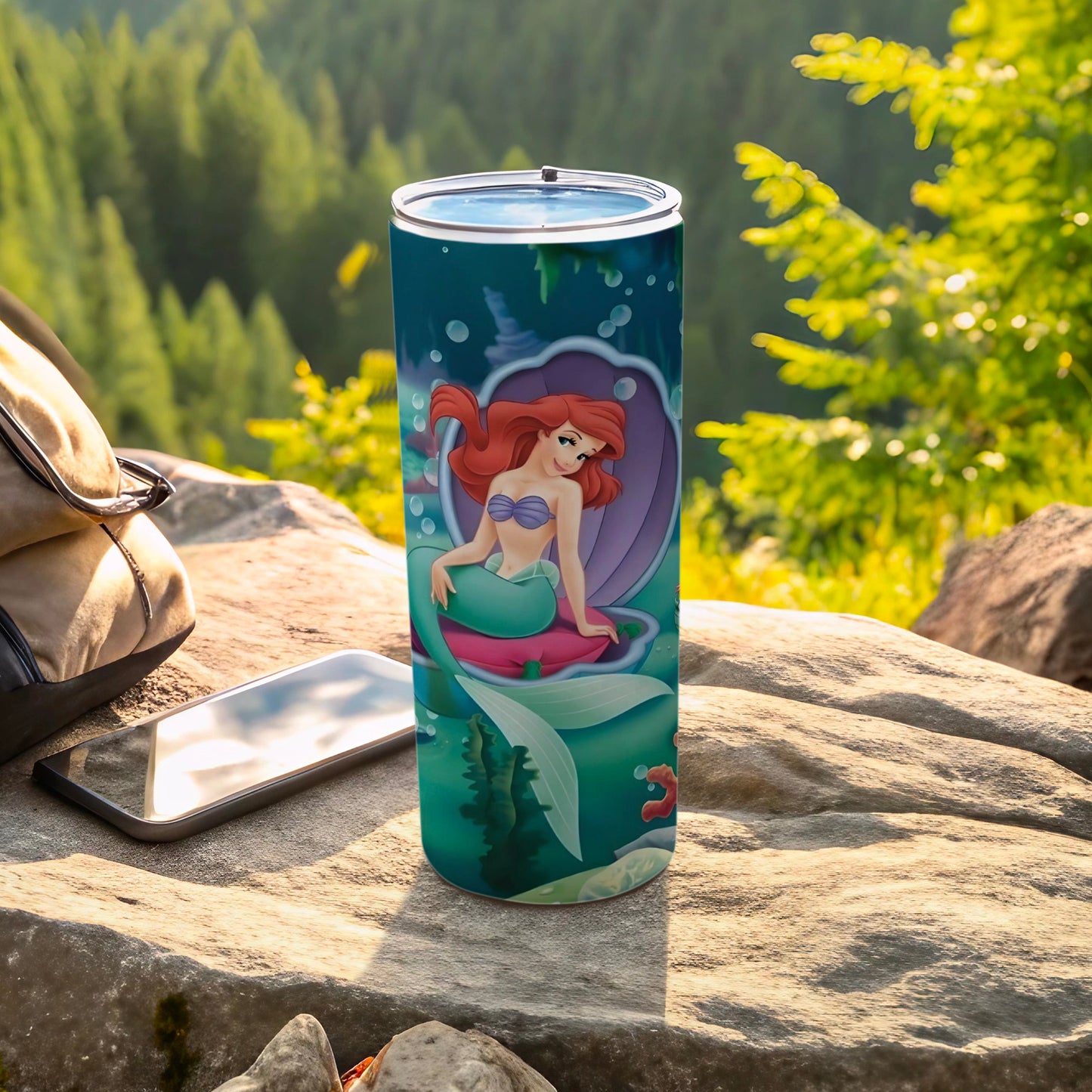 Mermaid Design Insulated Travel Tumbler for Outdoor Adventures