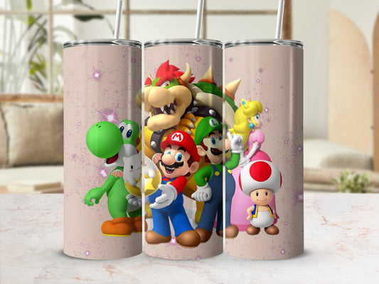 Colorful Mario Characters Design Tumbler Collection