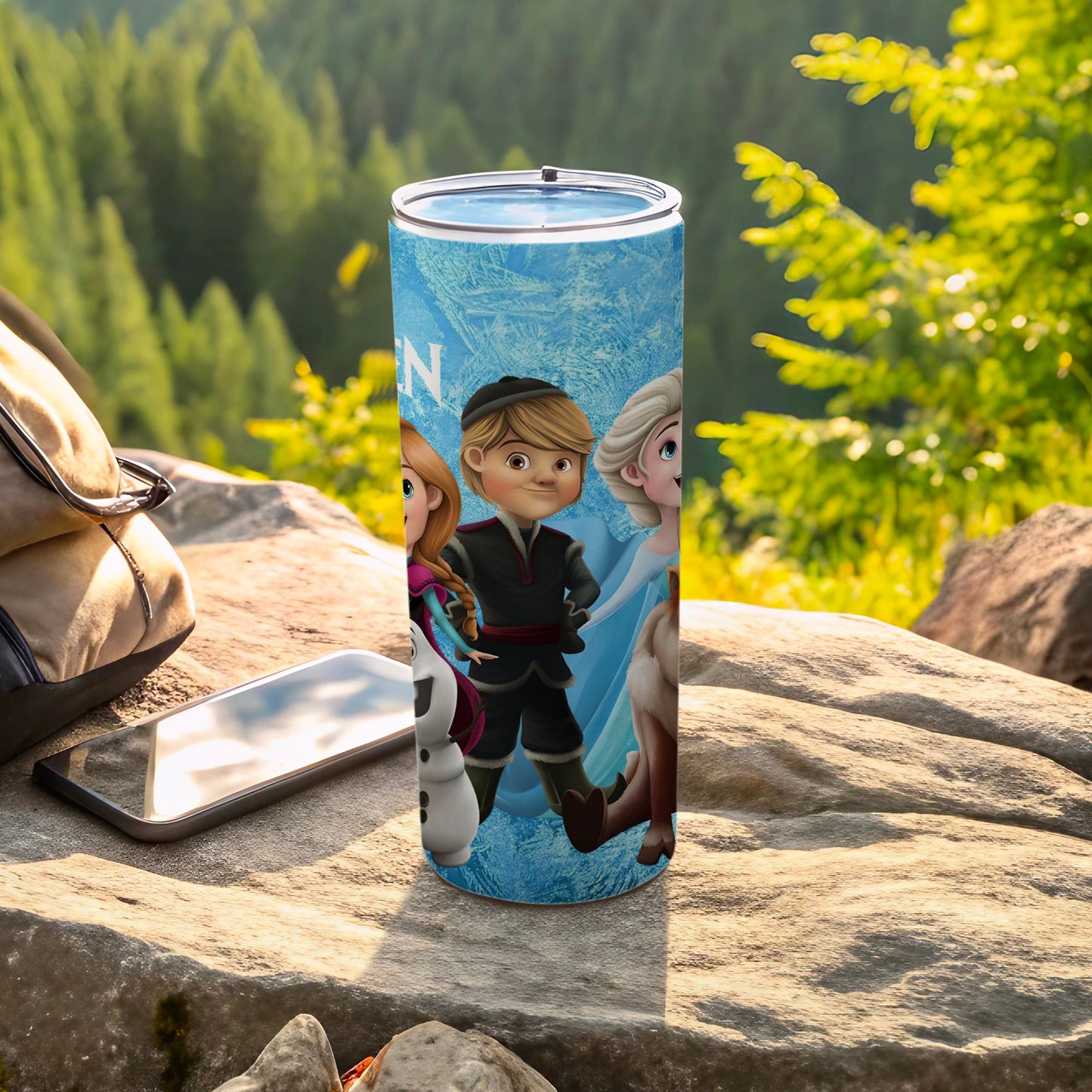Frozen Character Art Design Tumbler with Lid