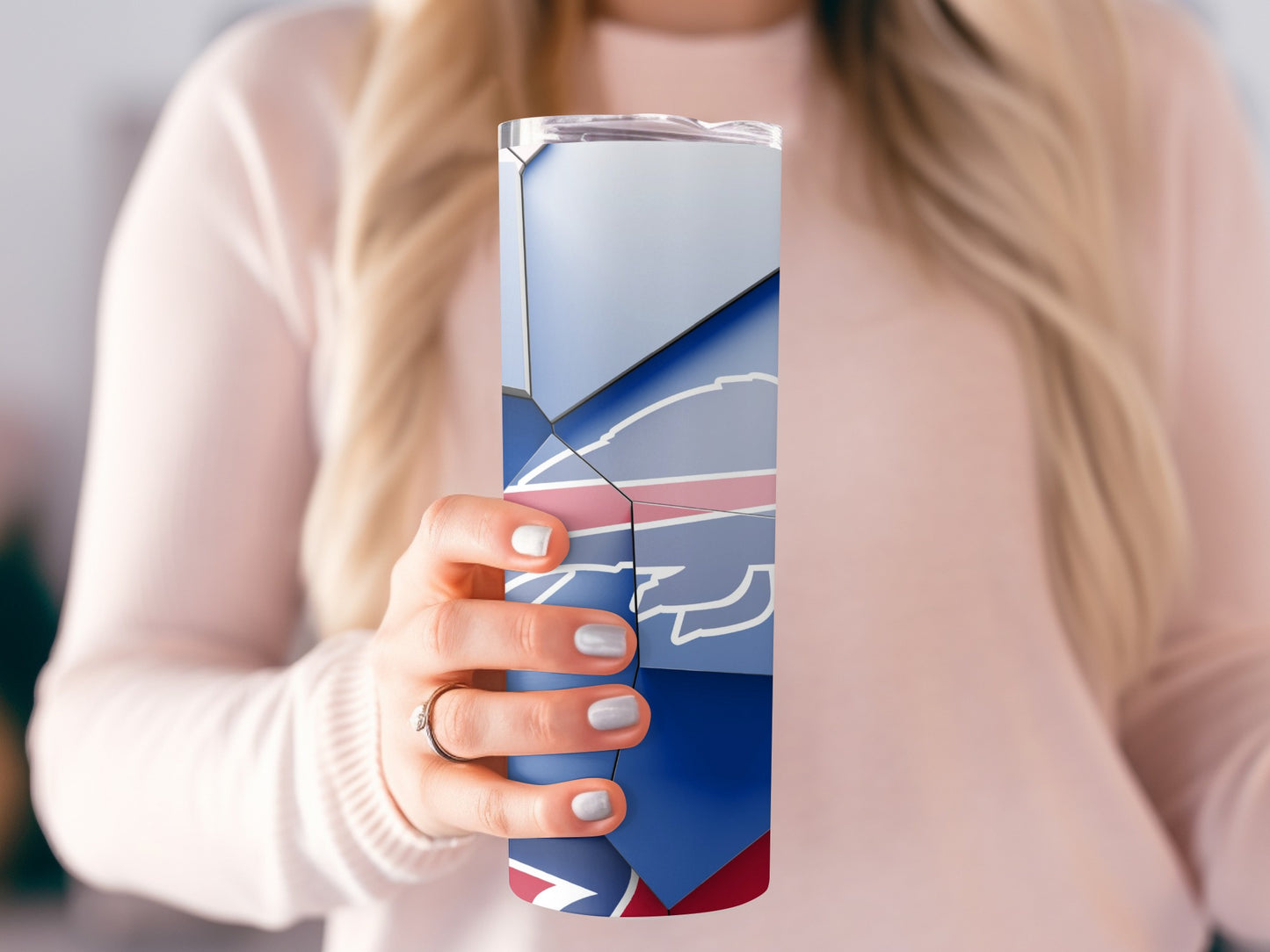 Buffalo Bills Mosaic Design in Team Colors Tumblers