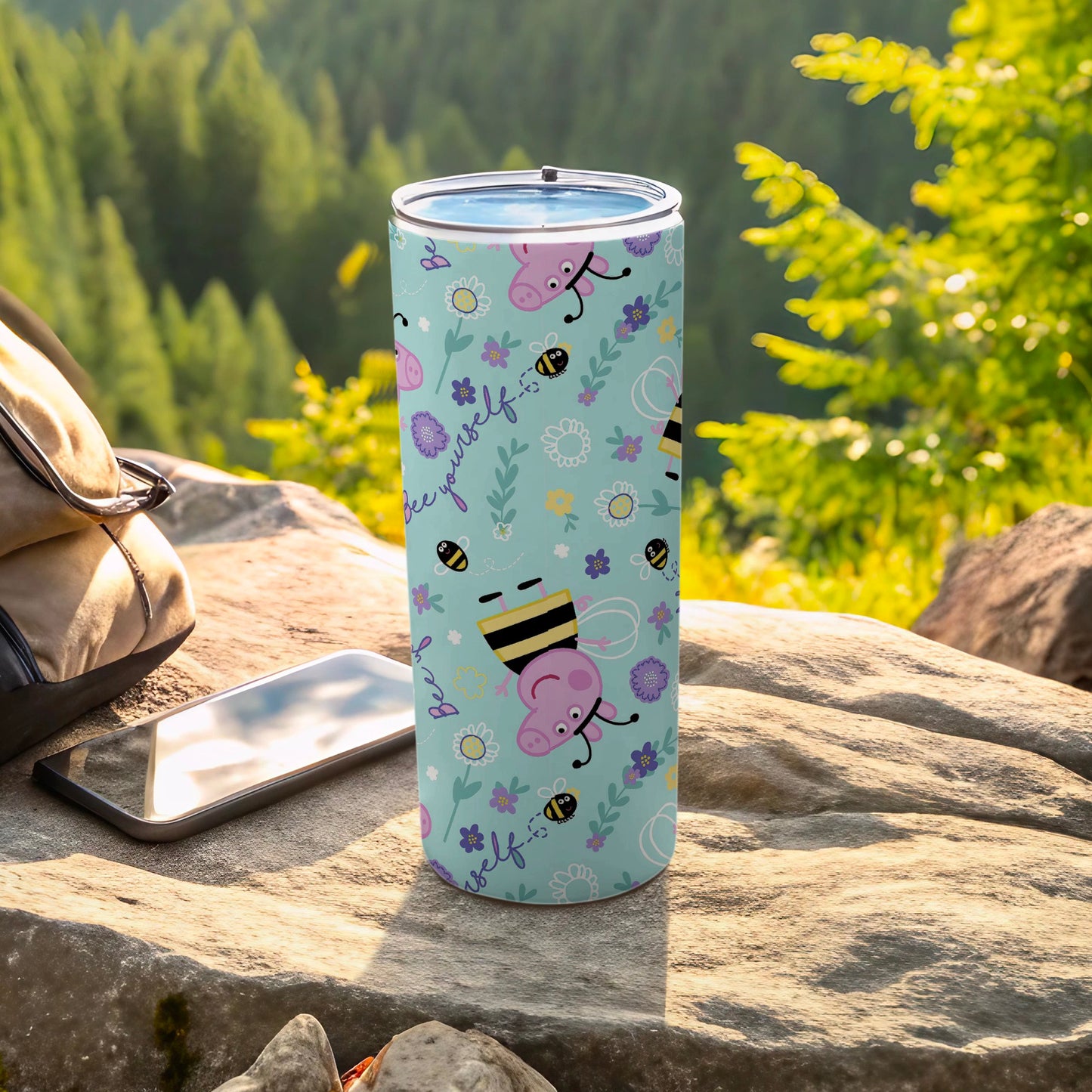 Cute Bee Yourself Multicolored Tumbler Flask Product