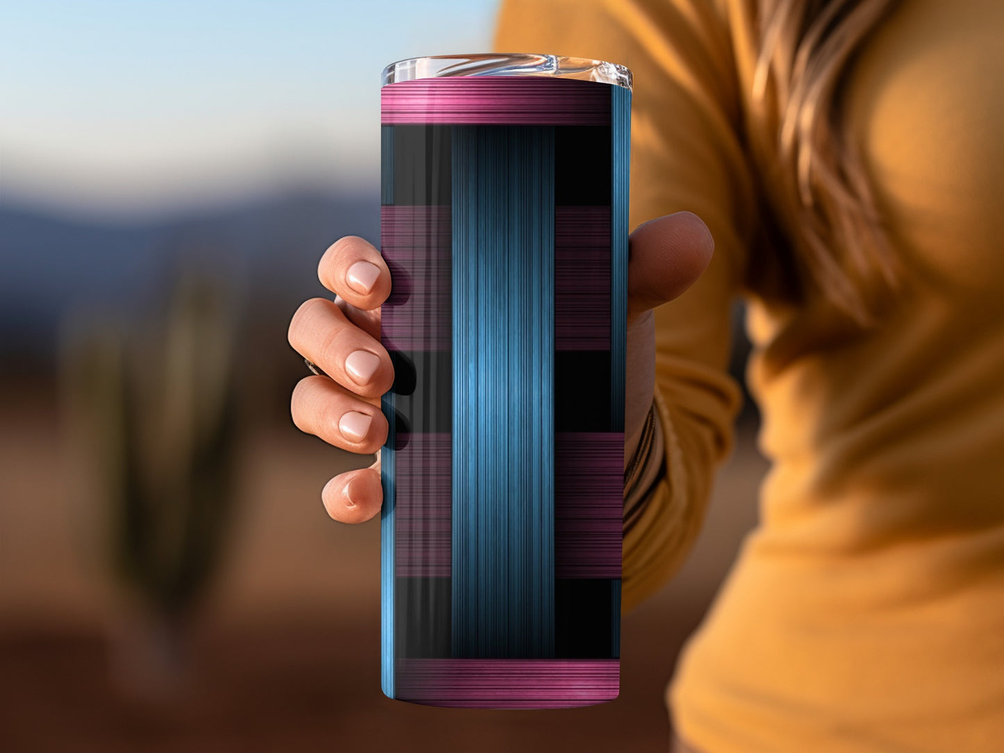Woven Texture Pattern Pink And Light Blue Abstract Tumblers
