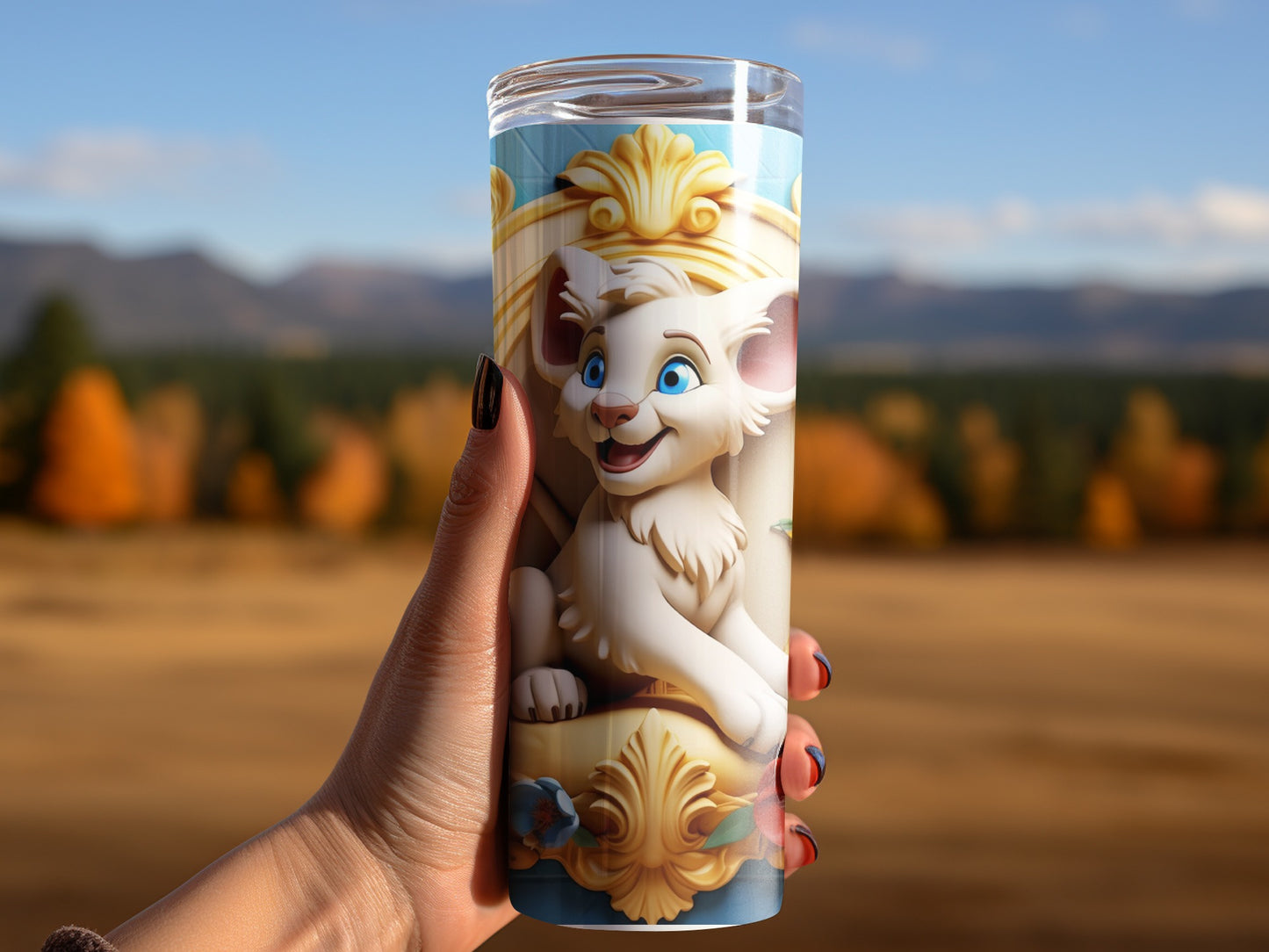 Adorable Cartoon Animal Art Covered Tumbler Product