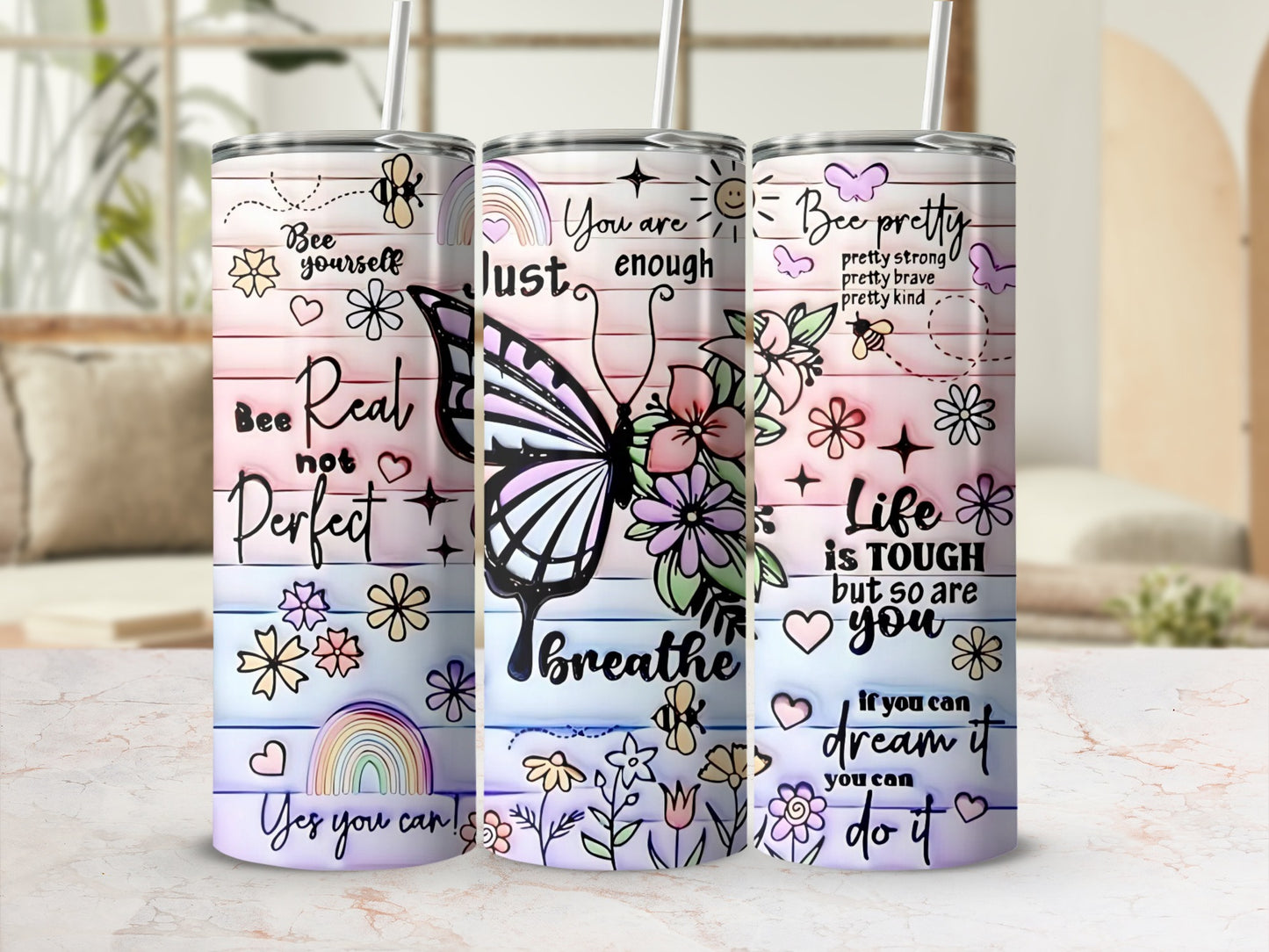 Inspirational Quotes and Designs Travel Tumbler
