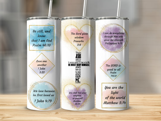 Inspirational Scripture Quotes Tumbler with Straw
